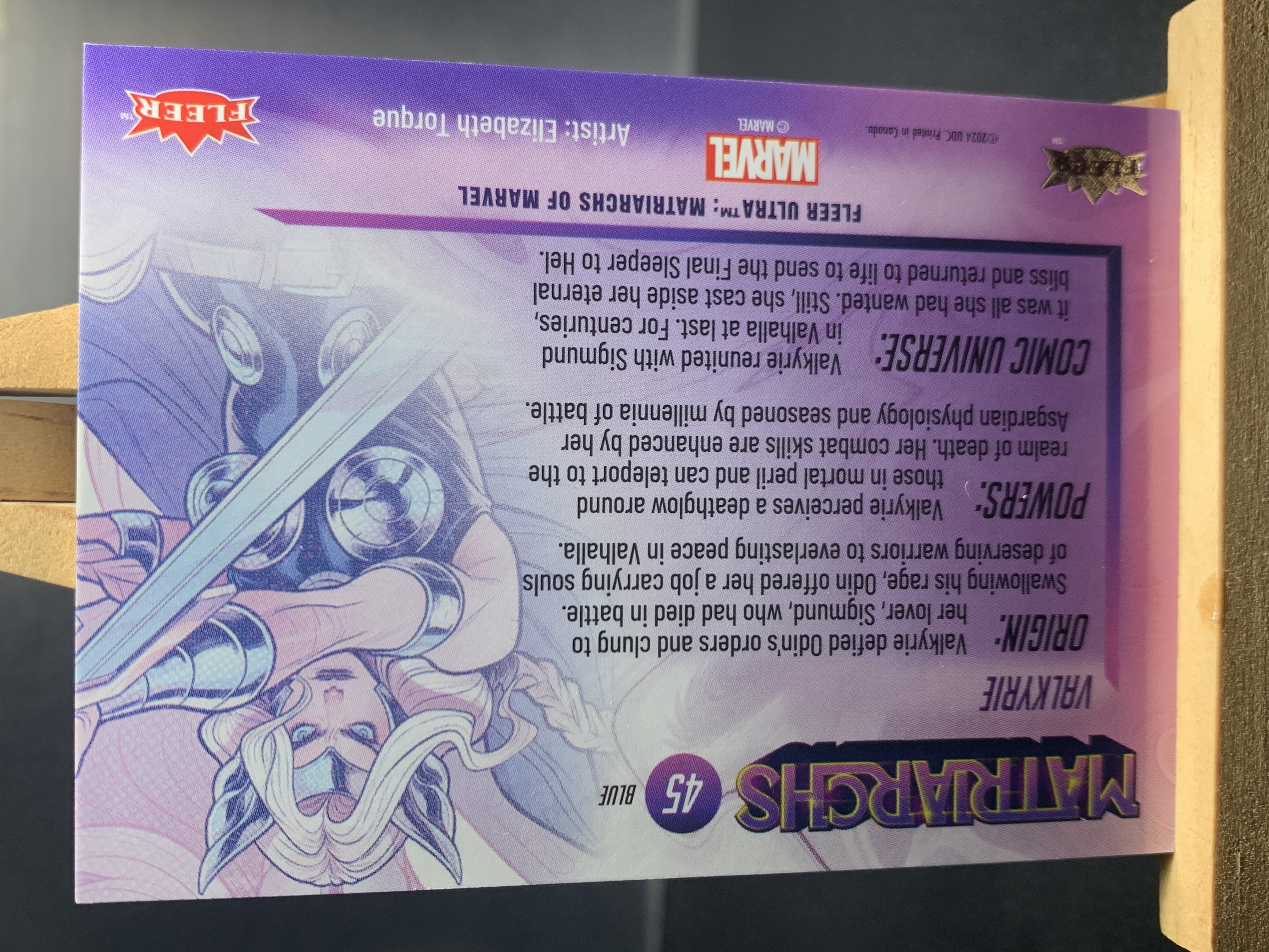 (K7)2024 FLEER Marvel 漫威 女英雄 瓦尔基里 实卡好看 收藏凑套必备 卡品如图 !!!