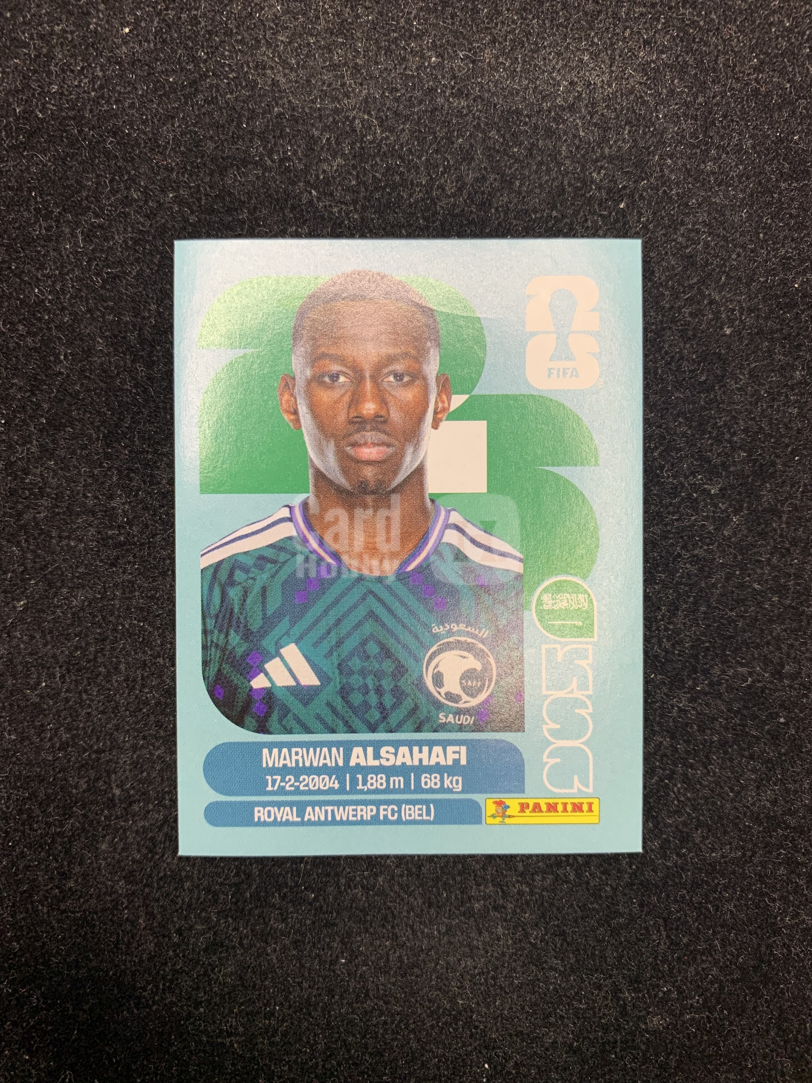 2026 Panini FIFA World Cup 世界杯 贴纸 Marwan Alsahafi 马尔万 阿尔 萨哈菲 沙特阿拉伯 小卡 卡品不保 凑套收藏必备 美加墨