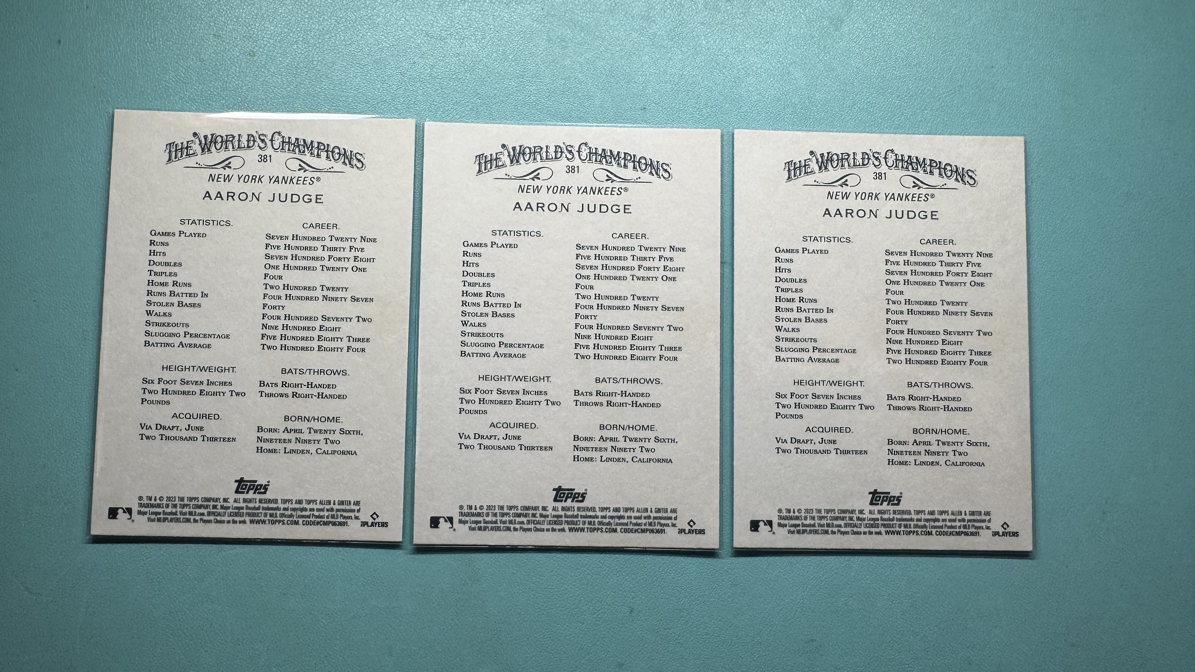 2023 Topps Allen & Ginter Aaron Judge 法官 阿隆贾奇 全明星MVP base 变化版 #300编号以上SSP 凑套收藏必备 实卡好看 一图打包