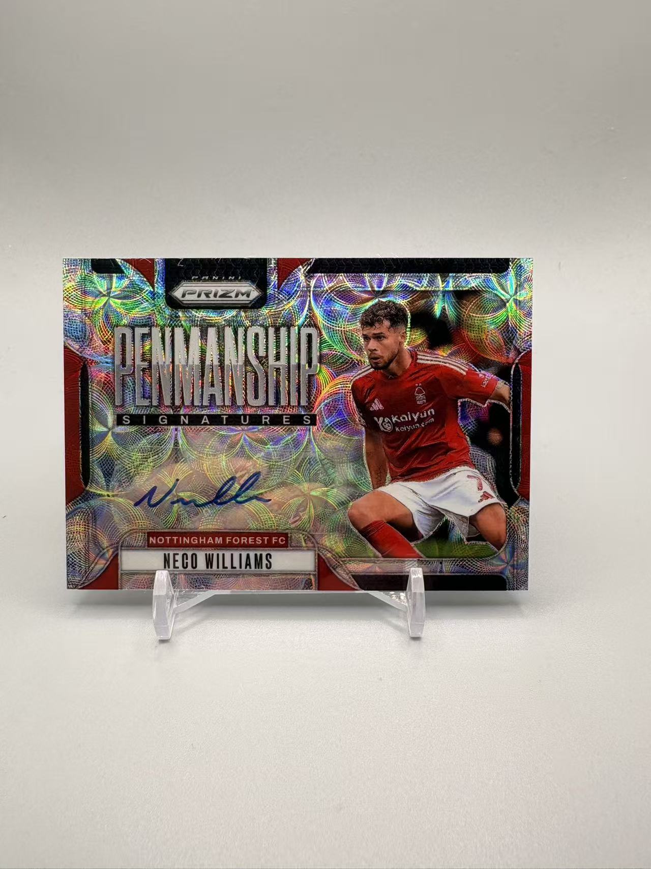 2024-25 Panini Prizm Neco Williams 【灰灰代拍】全新英超PZ 诺丁汉森林 威廉姆斯 圈圈折 不带编 横版 书法签 猝死 随无