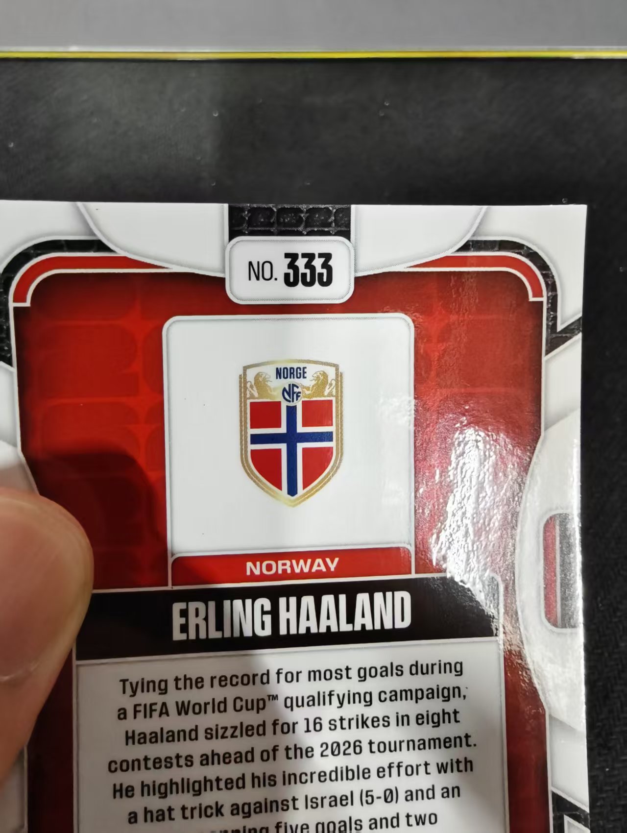 2026 Panini World Cup Prizm Erling Haaland 埃尔林 哈兰德 挪威 PZ世界杯 划痕 边角瑕疵#333