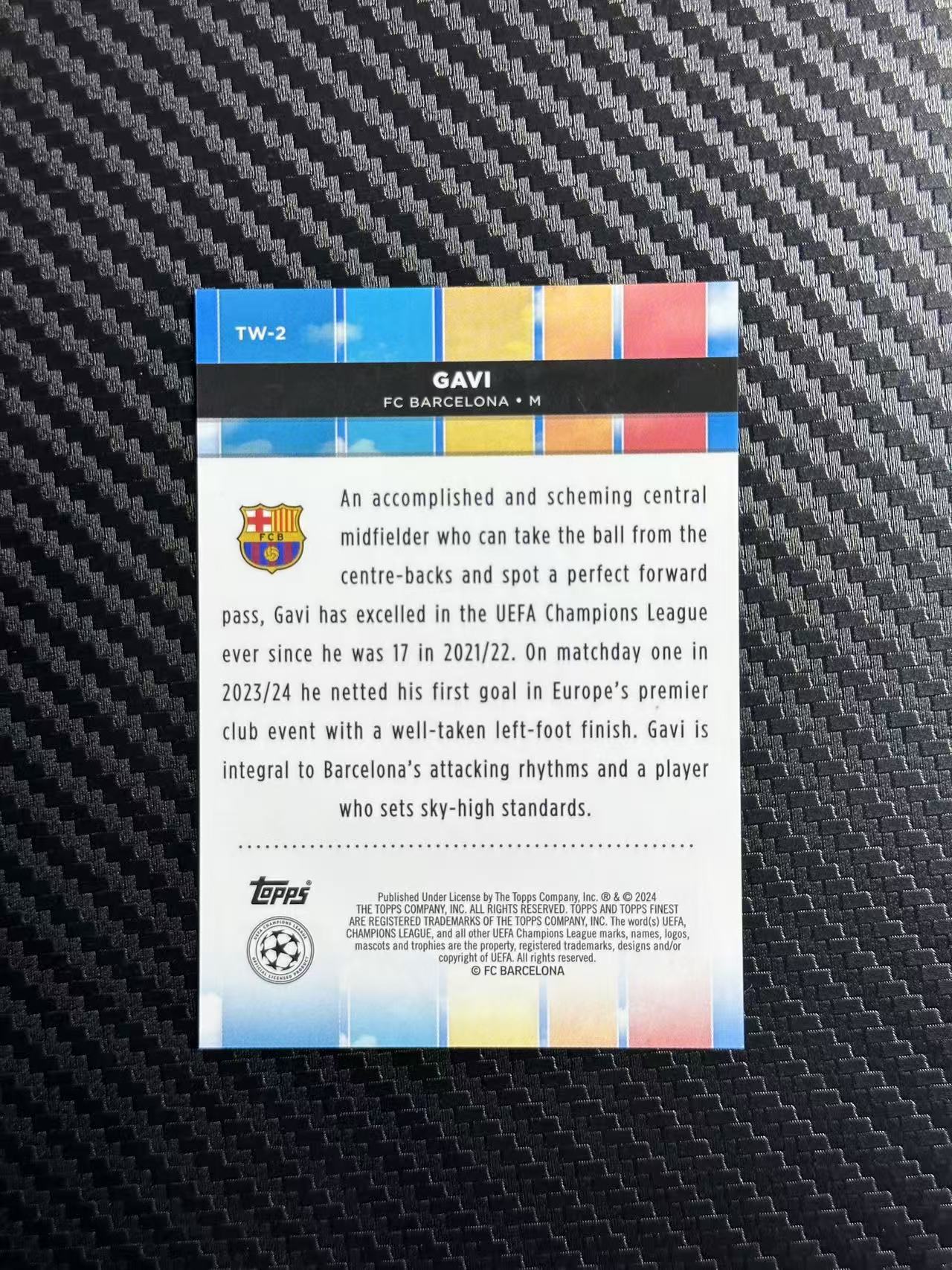 2024 Topps Finest GAVI 欧冠 巴萨 加维 加比 世界之巅 顶端 特卡 紫折 086/299编 卡品如图 拍前看描述