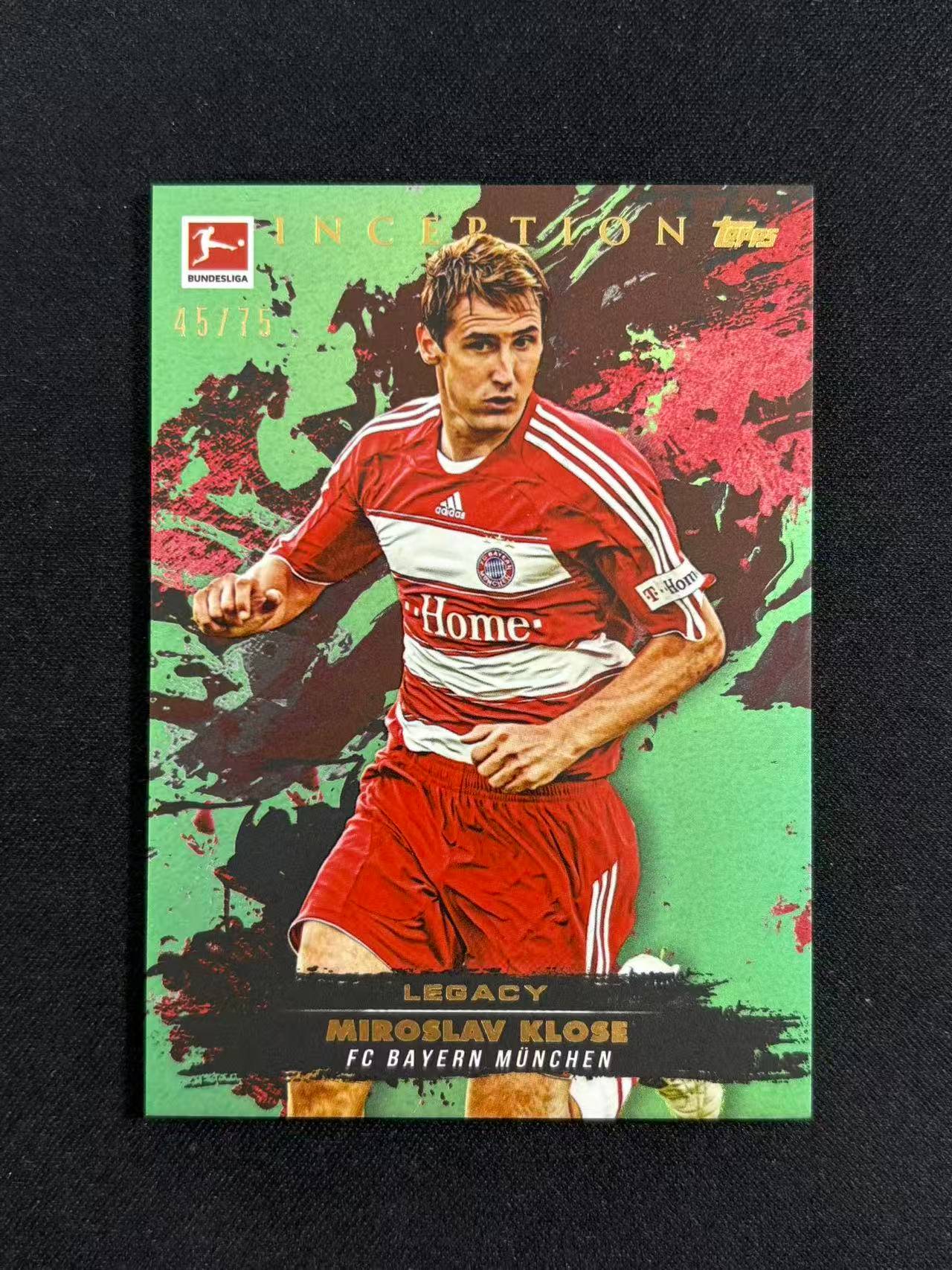 【梦卡拍卖】2024-25 Topps inception 盗梦空间 德甲 MIROSLAV KLOSE 德国 克洛泽 拉齐奥 拜仁 /75编 绿平行 #DD# 乐哥