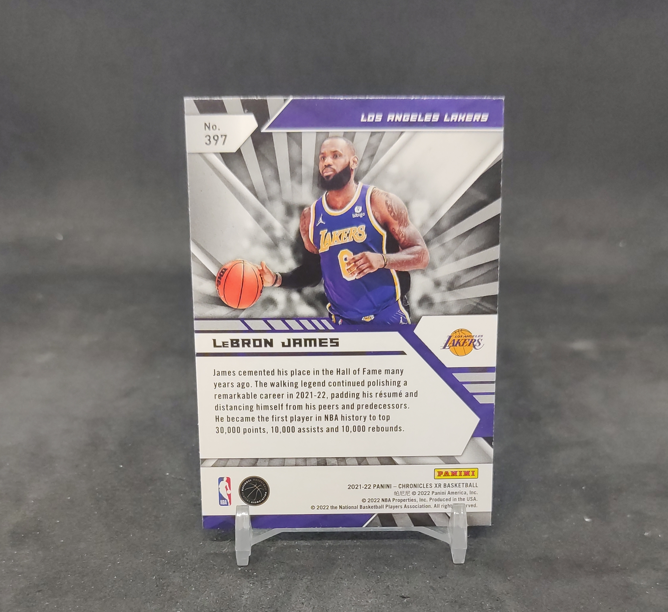 【DC拍卖】7.14 2021-22 Panini Chronicles XR 勒布朗詹姆斯 LeBron James 彩虹放射银折射 base #397 湖人