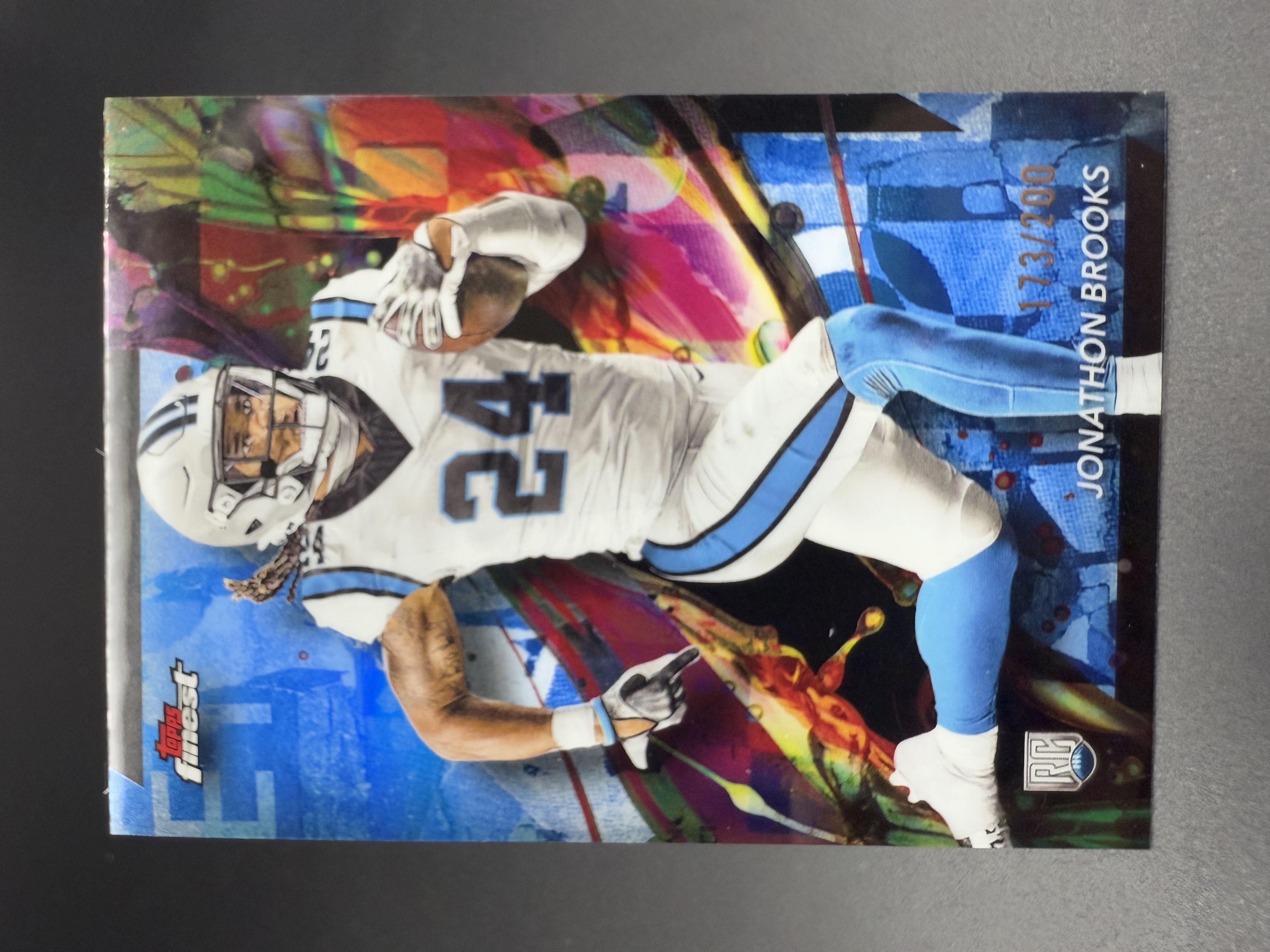 2024 Panini Finest Jonathon Brooks RC 【湖水蓝拍卖】 乔纳森 布鲁克斯 新秀 卡罗莱纳黑豹  NFL 蓝折 200编 折射 专收必备  ZG