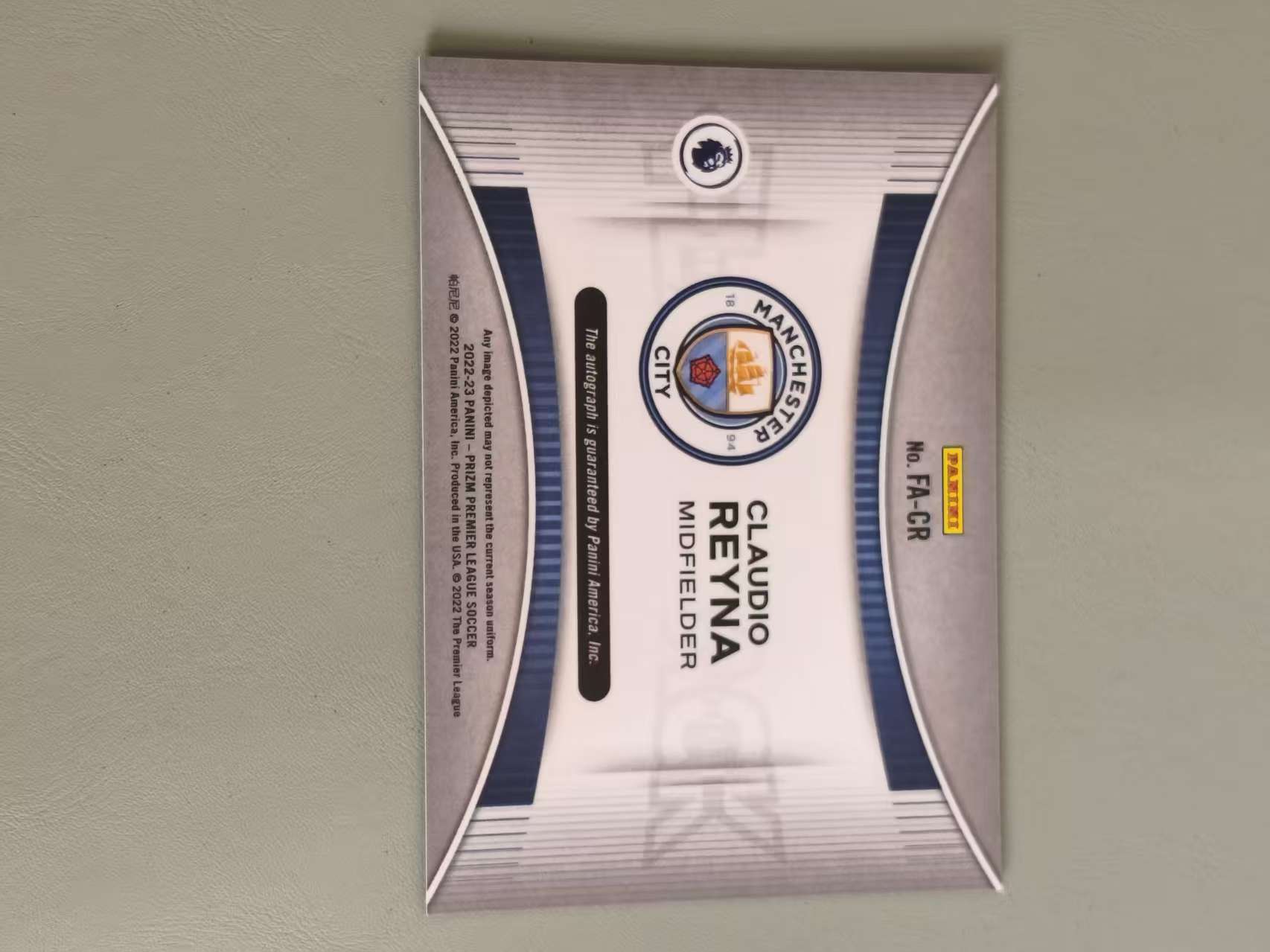 2022-23 Panini Prizm Claudio Reyna 克劳迪奥 雷纳 签字 闪回签 英超pz 曼城 名宿 美国 传奇 卡品如图