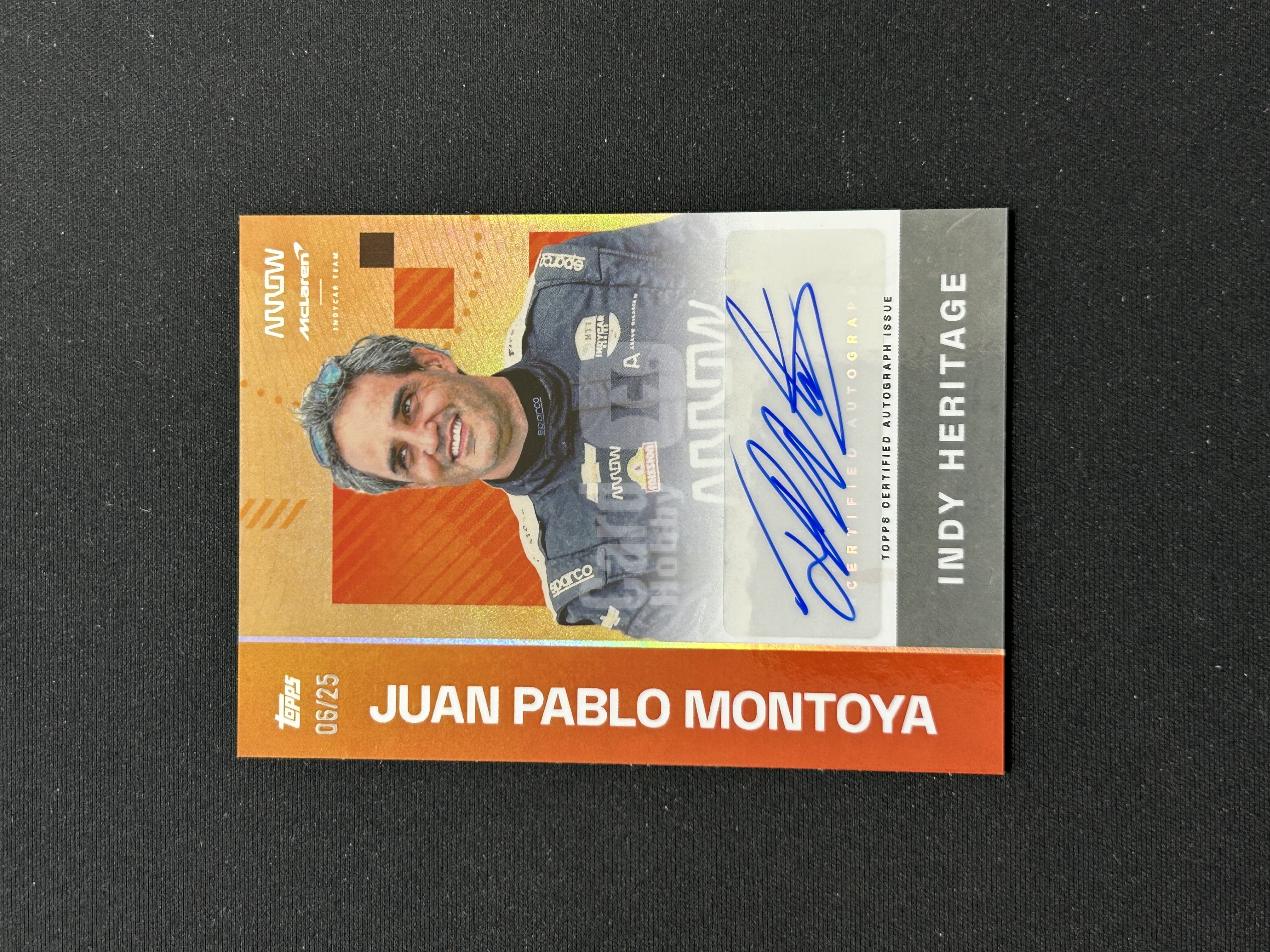 2026 Topps McLaren Racing Juan Pablo Montoya 【卡卡拆卡】蒙托亚 印地赛车选图 传奇车手 元年队盒 签字 橙折 /25 卡品如图 凑套必备 ovo