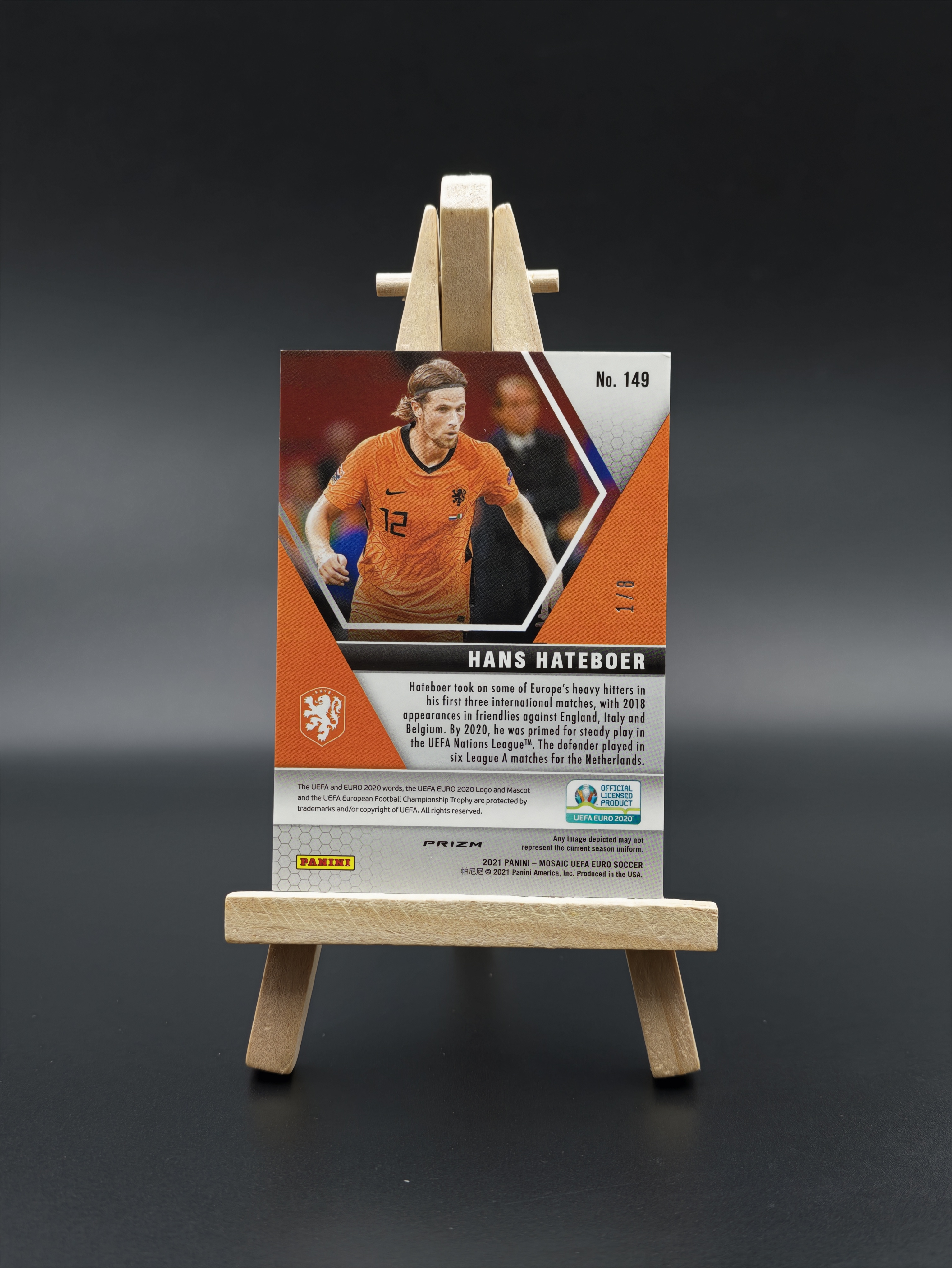 2021 Panini Mosaic Euro Hans Hateboer 欧洲杯马赛克 荷兰 汉斯 哈特波尔 哈特博尔 黑金折 限量8编 首编 超低编 卡品如图(翟梅西)
