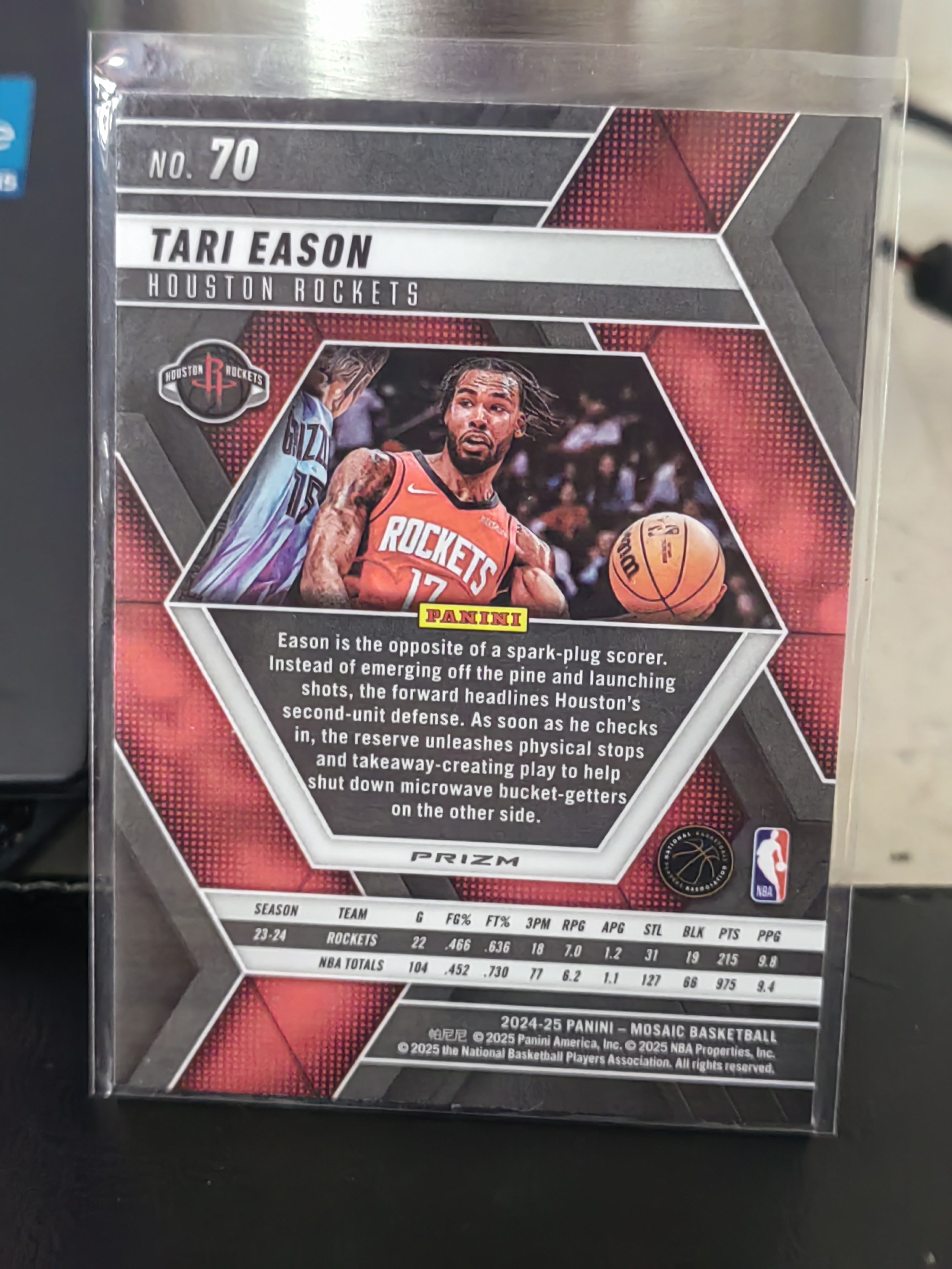 2024-25 Panini Mosaic Tari Eason 马赛克 塔里伊森 火箭 绿折 绿格子折 篮 白边白角 不保卡品 卡品如图