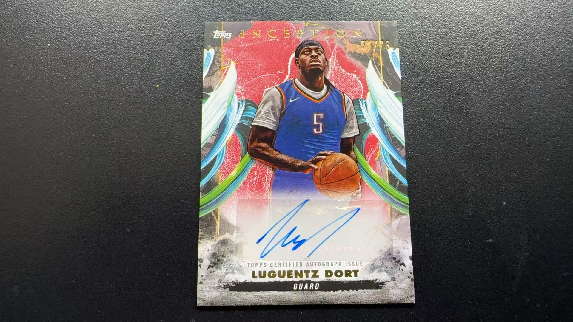 【Pw代卖】2024-25Topps Inception盗梦 Luguentz Dort 吕刚兹 多尔特 雷霆 防守悍将 红折 签字 75编 卡品如图 收藏必备 萝卜哥