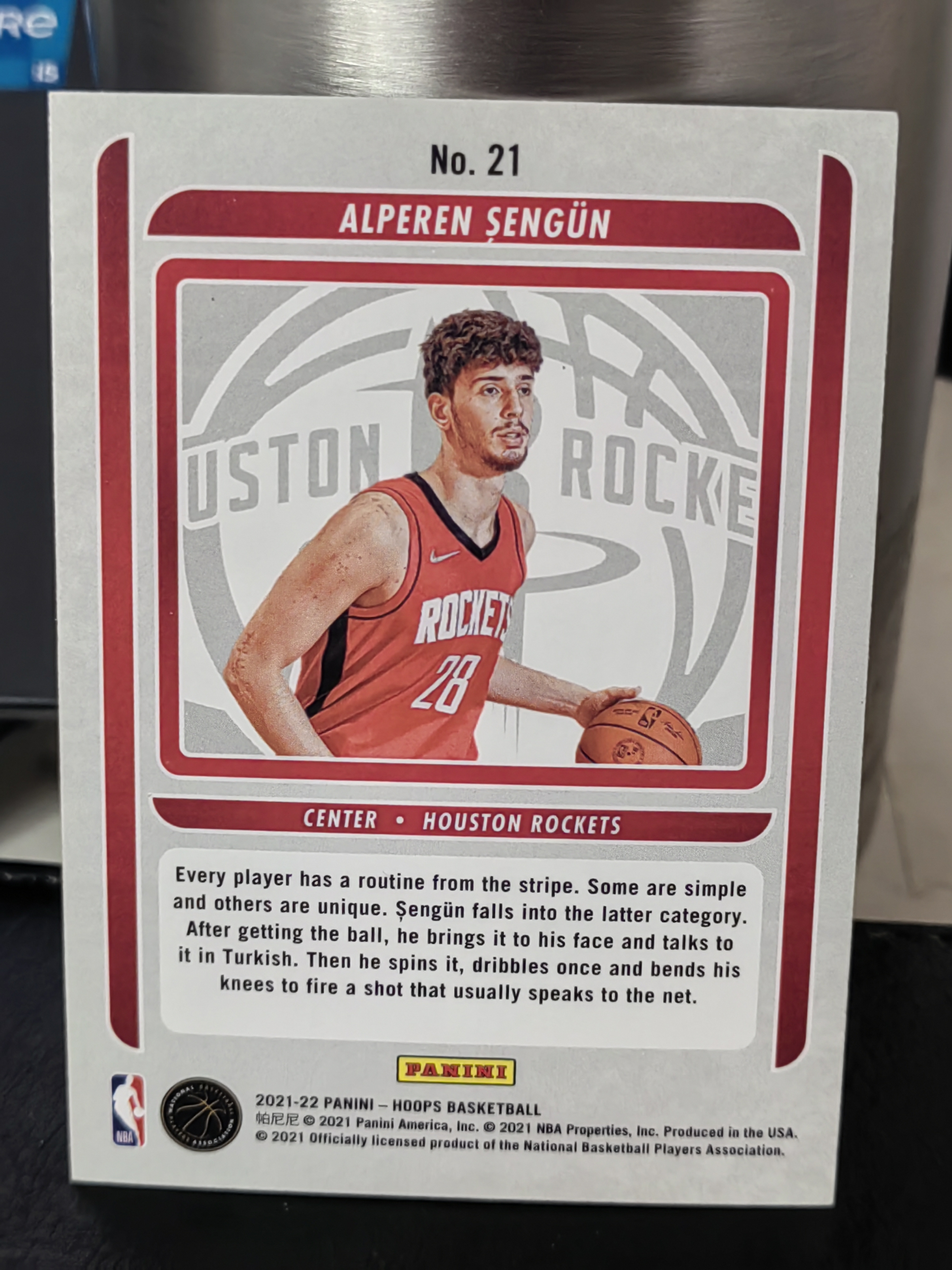 2021-22 Panini NBA Hoops Alperen Şengün RC Hoops 新秀 阿尔佩伦申京 火箭 特卡 队标 篮 白边白角 不保卡品 卡品如图