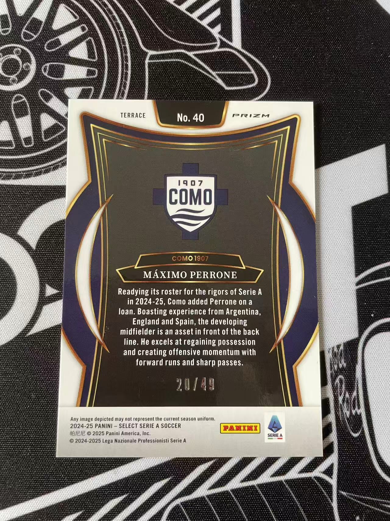 2024-25 Panini Select Serie A Maximo Perrone 帕尼尼 意甲 SE 科莫 马克西莫 佩罗内 折射 20/49 一级 紫折 帕兹队友 卡品如图 凑套必备