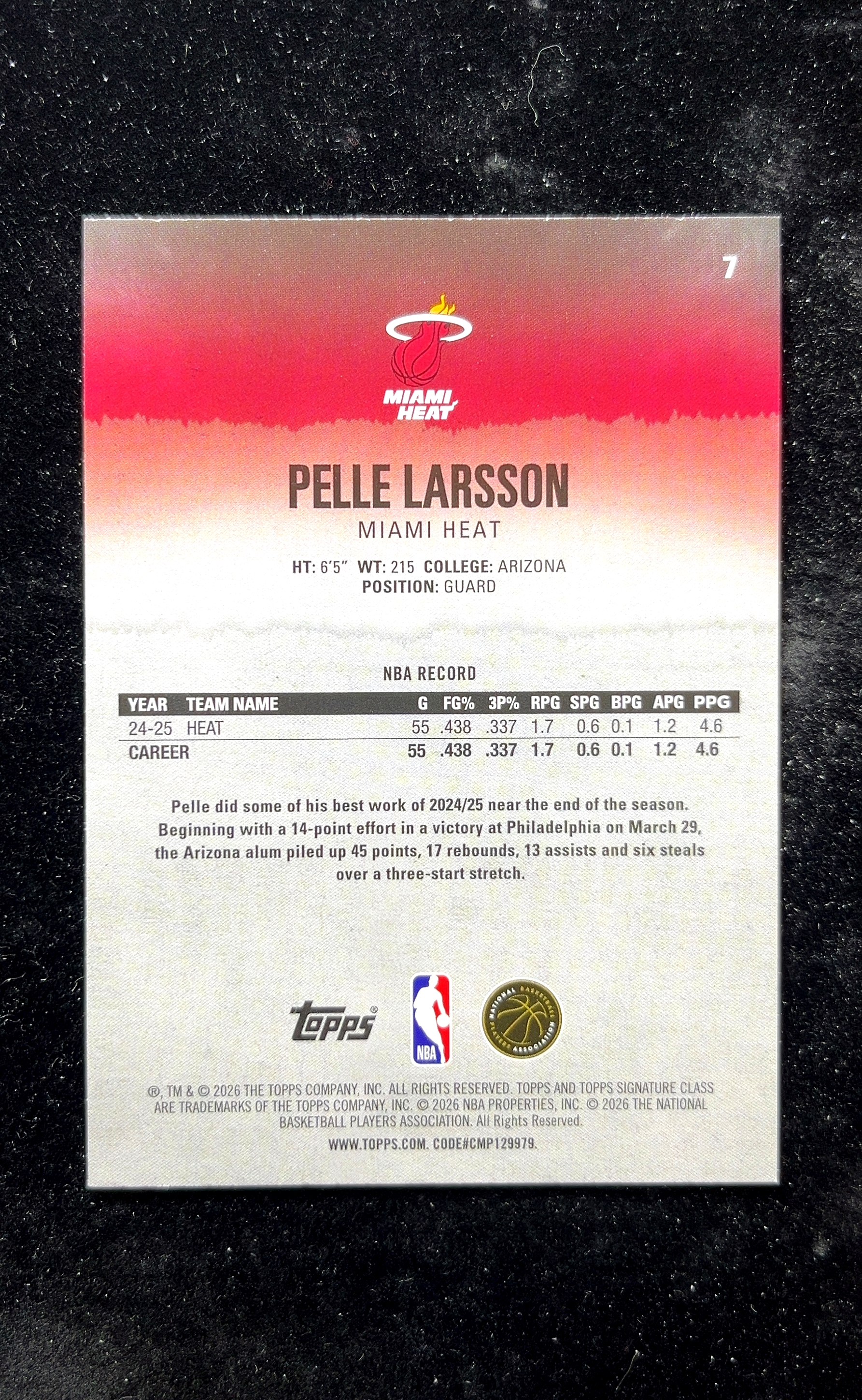 【小白1%代卖】2026 Topps Signature Class 24 Round Pick 轮选秀 Pelle Larsson 佩莱·拉尔森 新秀 RC 卡品如图 高价值 #7 0623