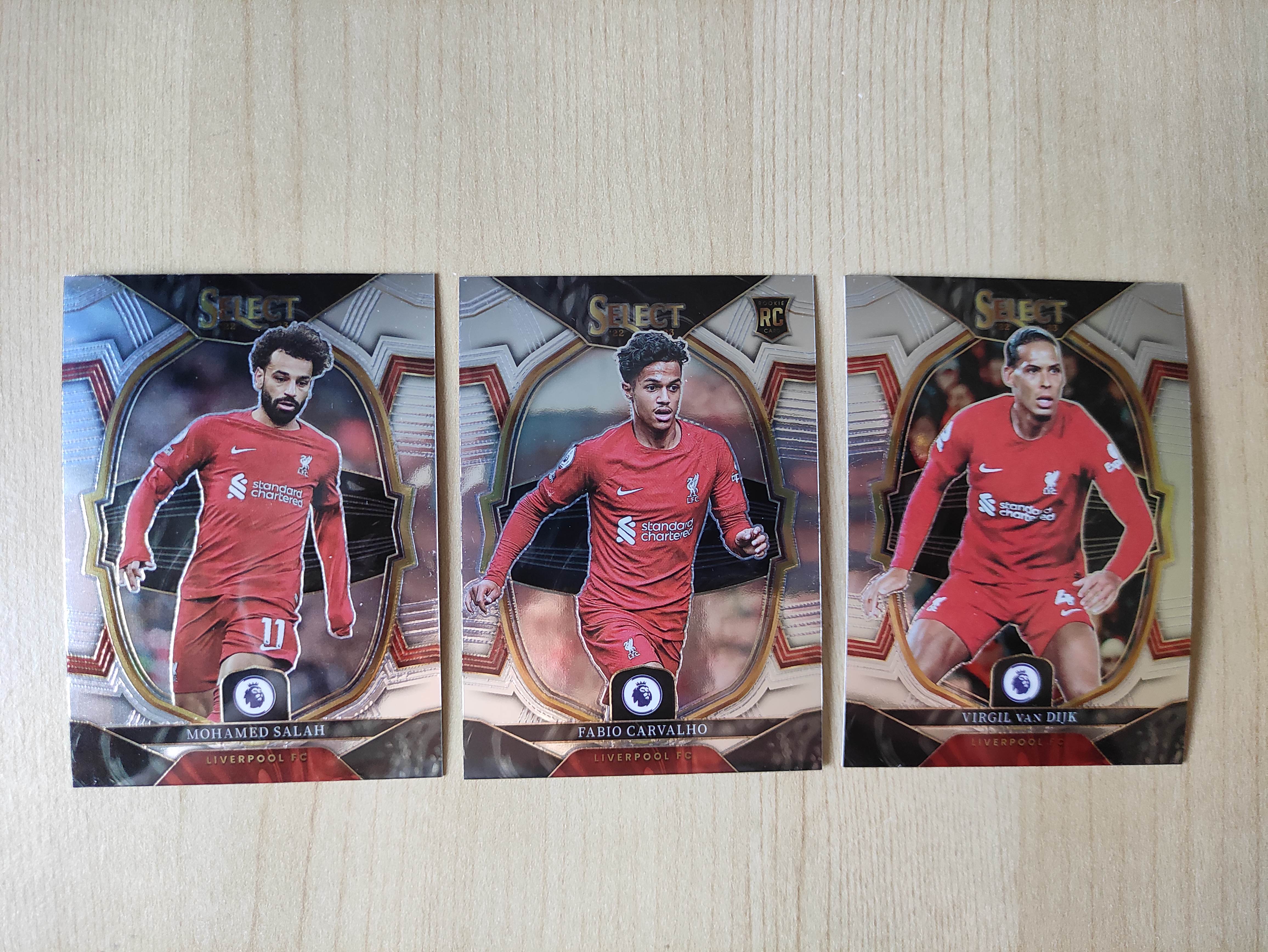 2022-23 Panini Select Virgil van Dijk 【进击卡社】SELECT 1级 英超 利物浦 范 戴克 萨拉赫 等3张 打包 lot 不保卡品 不带卡膜 收藏凑套必备