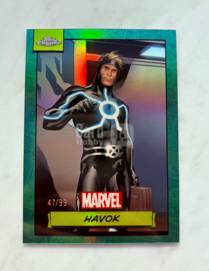 2024 Topps Marvel (MCU) Havok 元年漫威 漫威TC 冲击波 绿折 /99 X战警 收藏必备 实卡漂亮