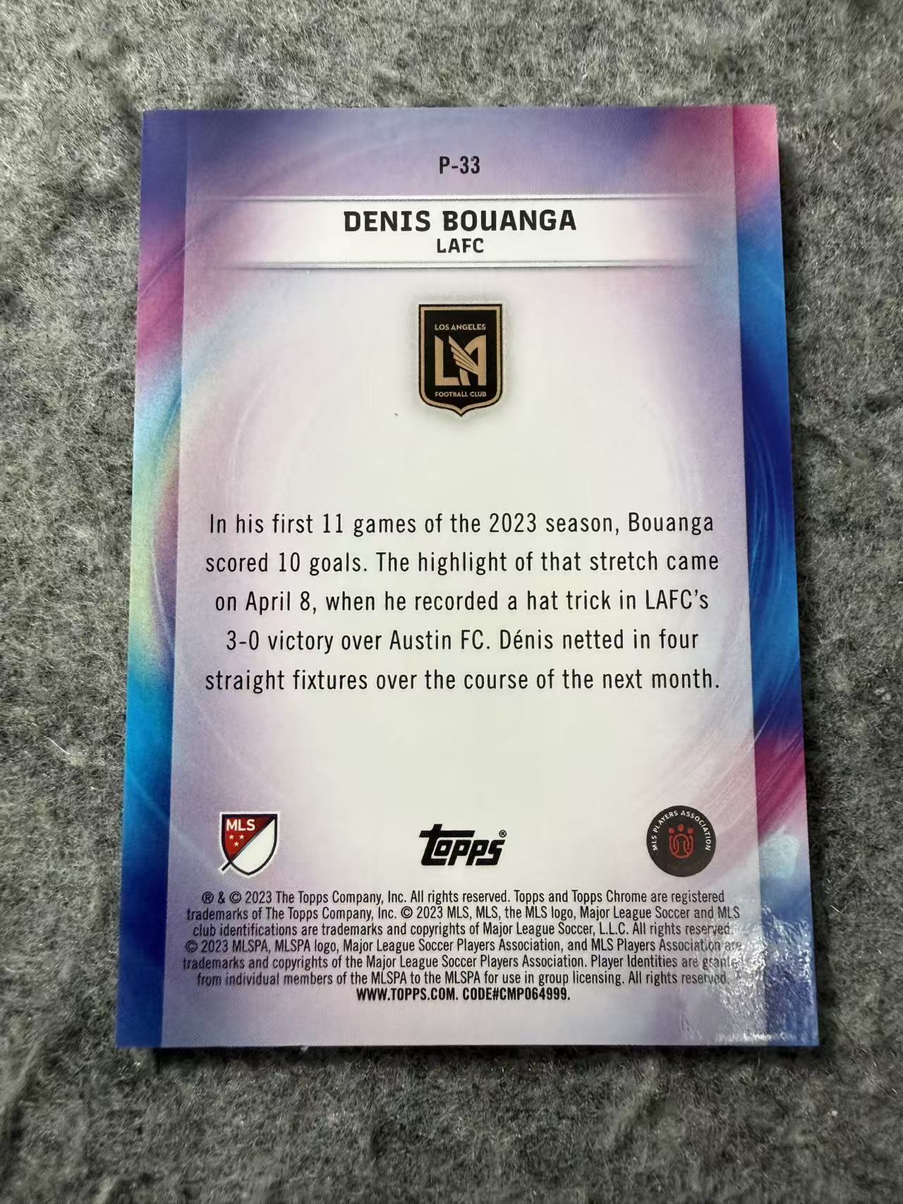 2023 Topps Chrome Denis Bouanga MLS 美职联 洛杉矶FC 德尼 布安加 折射 Pearlers 珍珠 大比例 SP 特卡 收藏必备