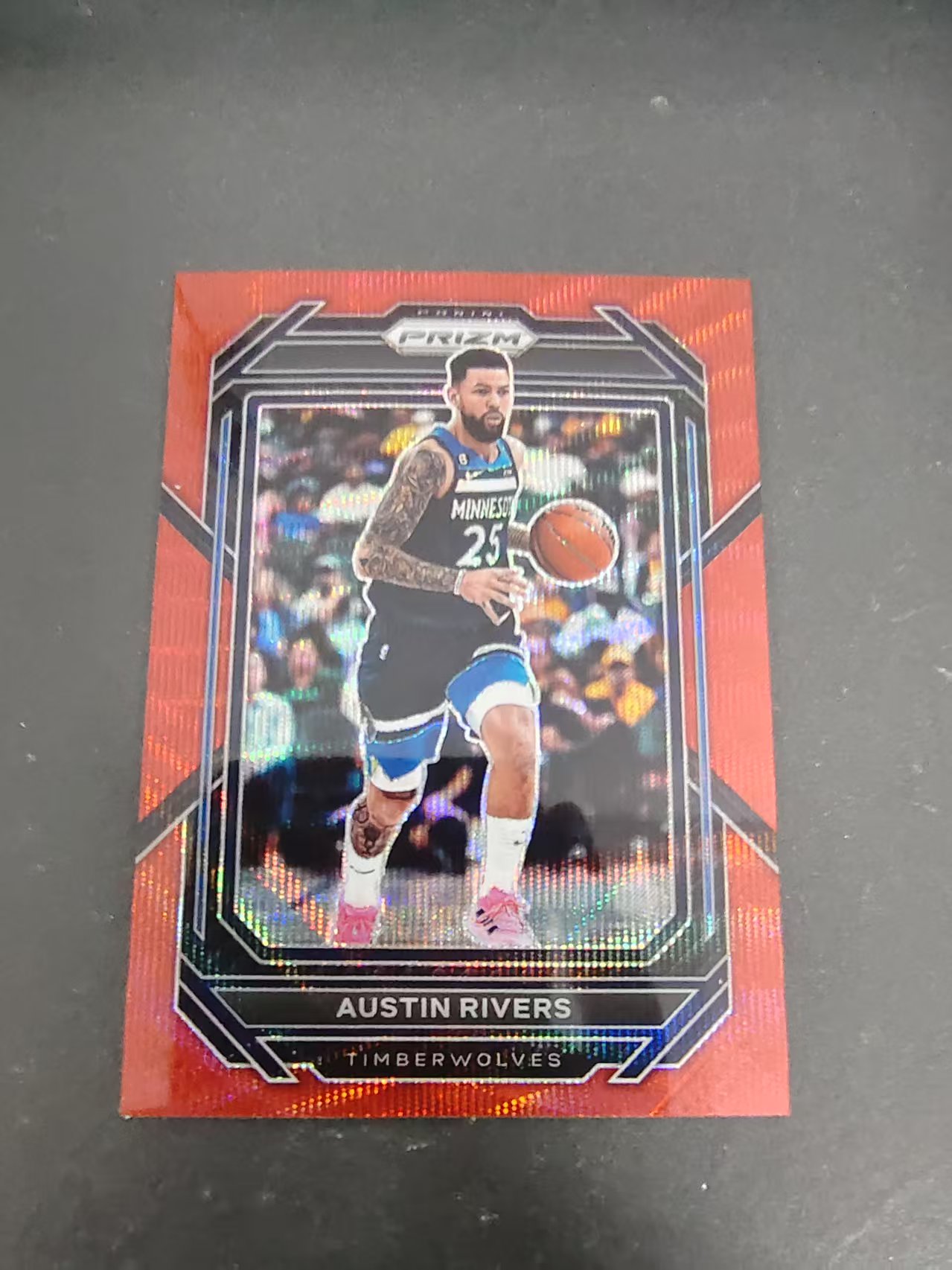 【可合并,不累计】2022-23 panini prizm Austin Rivers 森林狼 奥斯汀 里弗斯 PZ 红波纹 划痕 边角瑕疵 #57