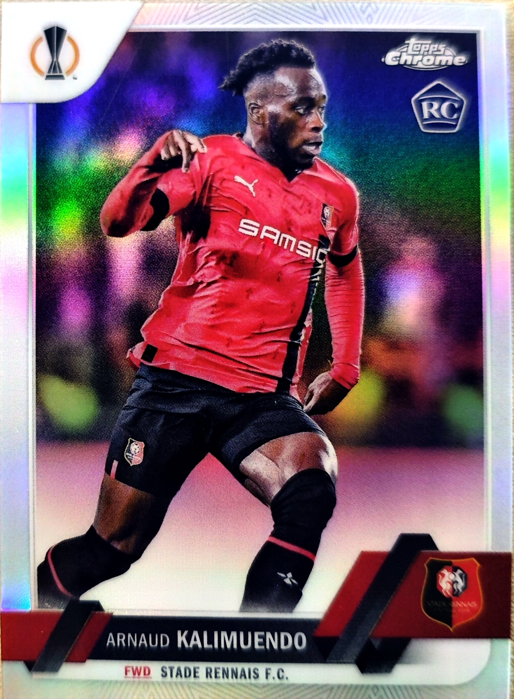 2023 Topps Chrome Arnaud Kalimuendo 雷恩 新秀 RC 阿诺 卡利穆恩多 银折 折射