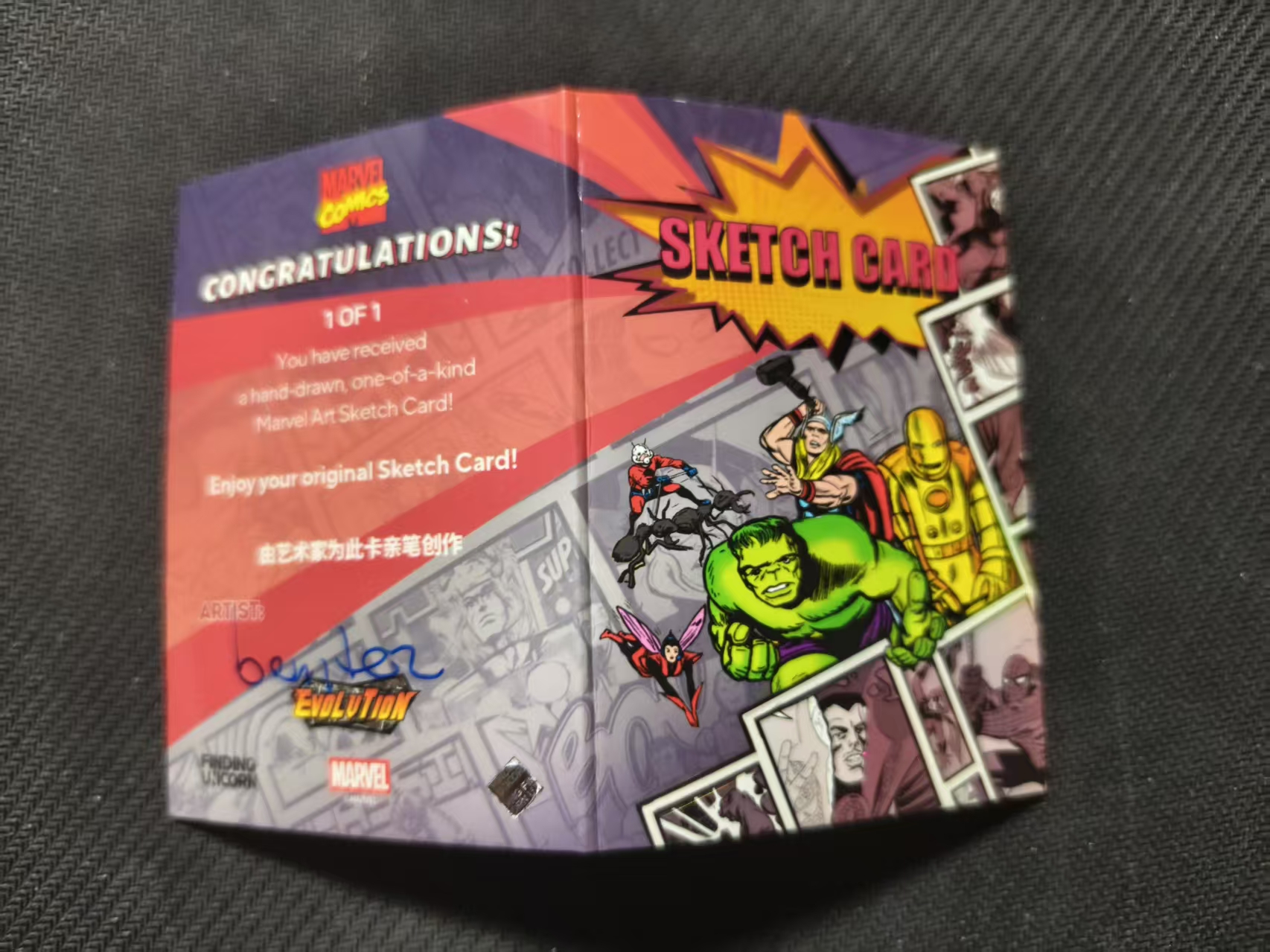 2024 FINDING CARD Marvel (MCU) HULK 寻卡 绿巨人 浩克 手绘 小书 画师签字 #海盗