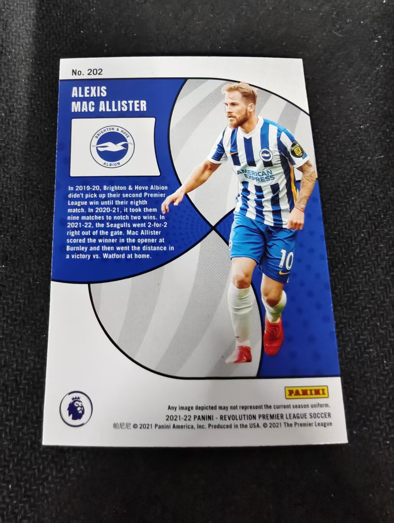 2021-22 Panini Revolution Alexis Mac Allister 麦卡利斯特 布莱顿 折射 革命 英超 划痕 边角瑕疵 #202