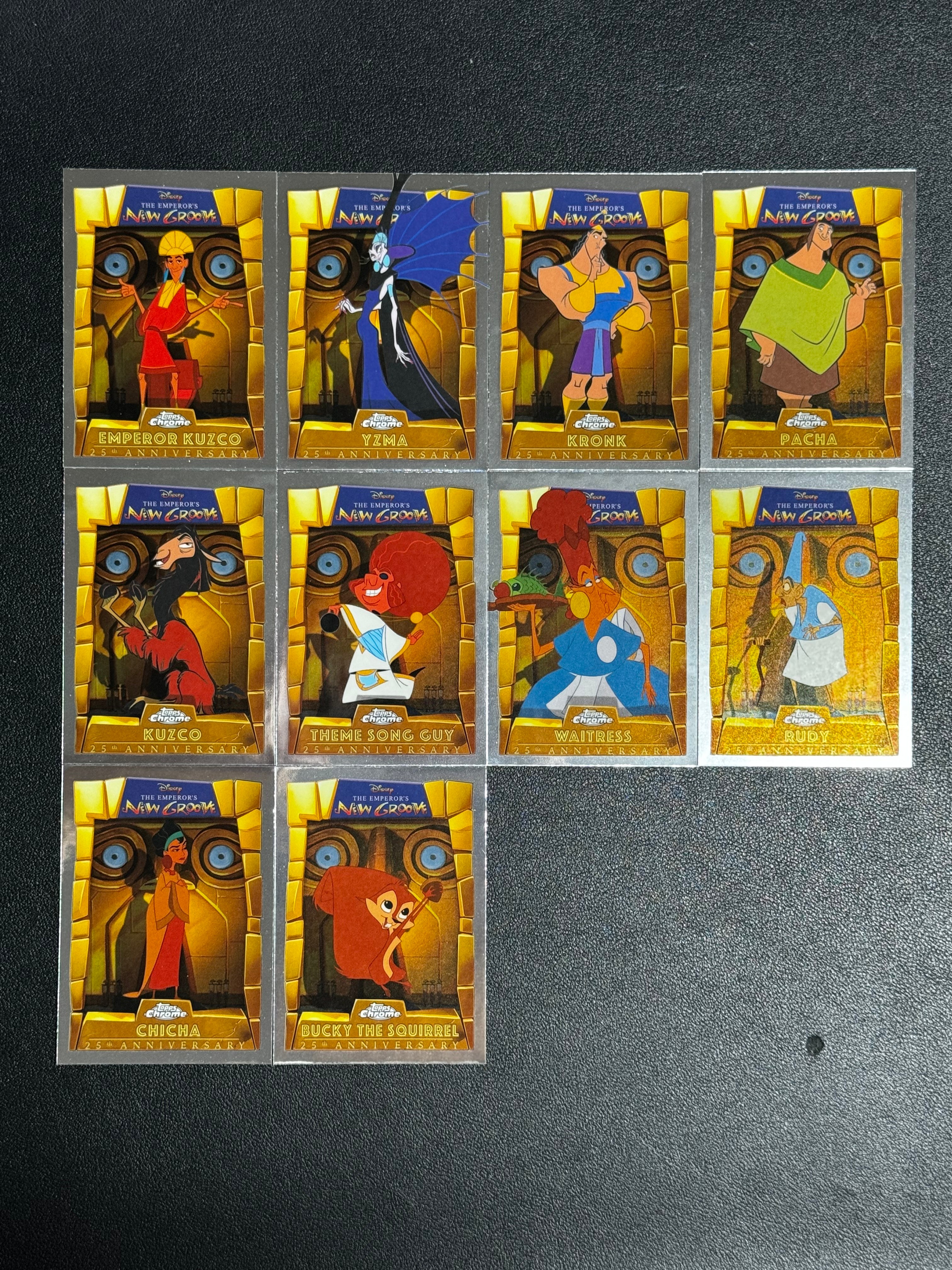 2025 Topps Disney Chrome TC 迪士尼 Hobby New Groove 25Th Anniversary 纪念 特卡 变身国王 25周年 齐套 1-10号 LWDG