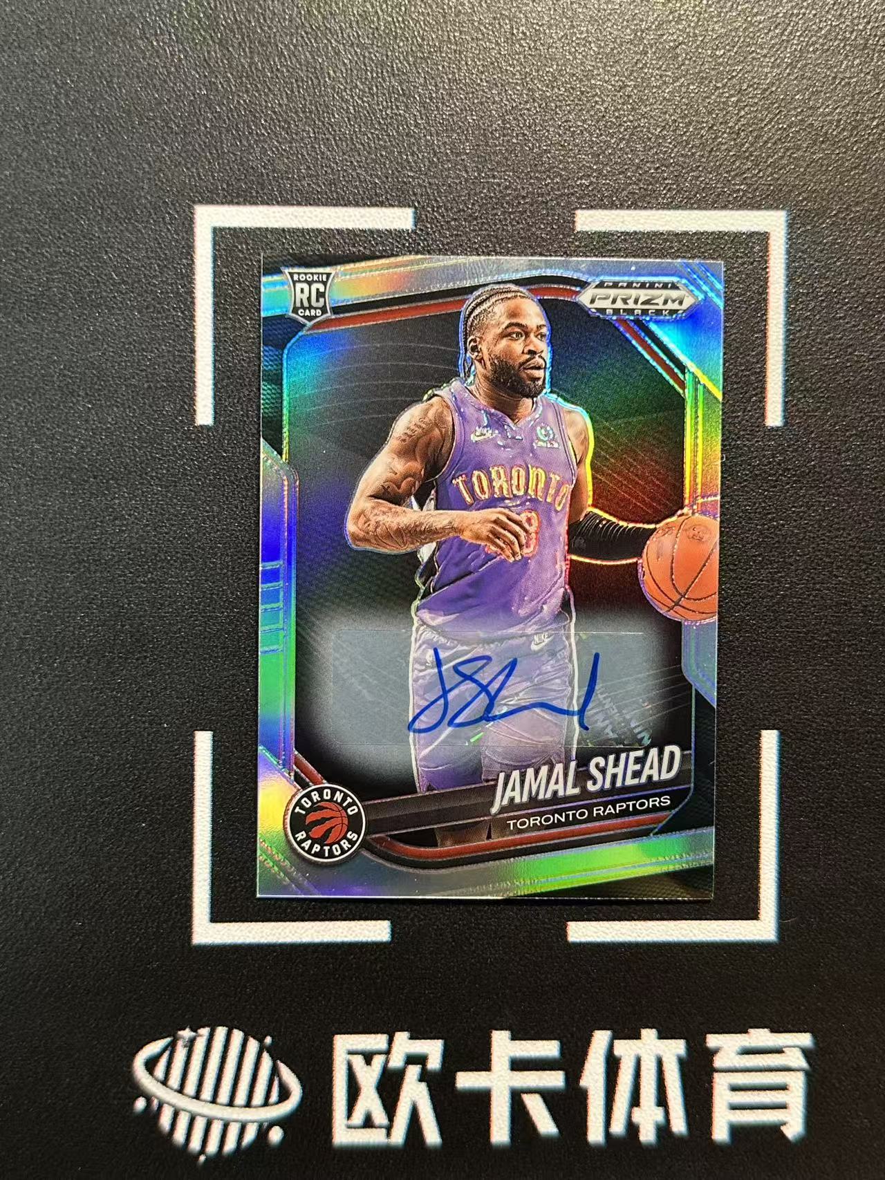2024-25 Panini Prizm Black Jamal Shead RC 【欧卡体育】pz 新秀 贾马尔 谢德 签字 银折 BASE签 猛龙 卡品如图(720)
