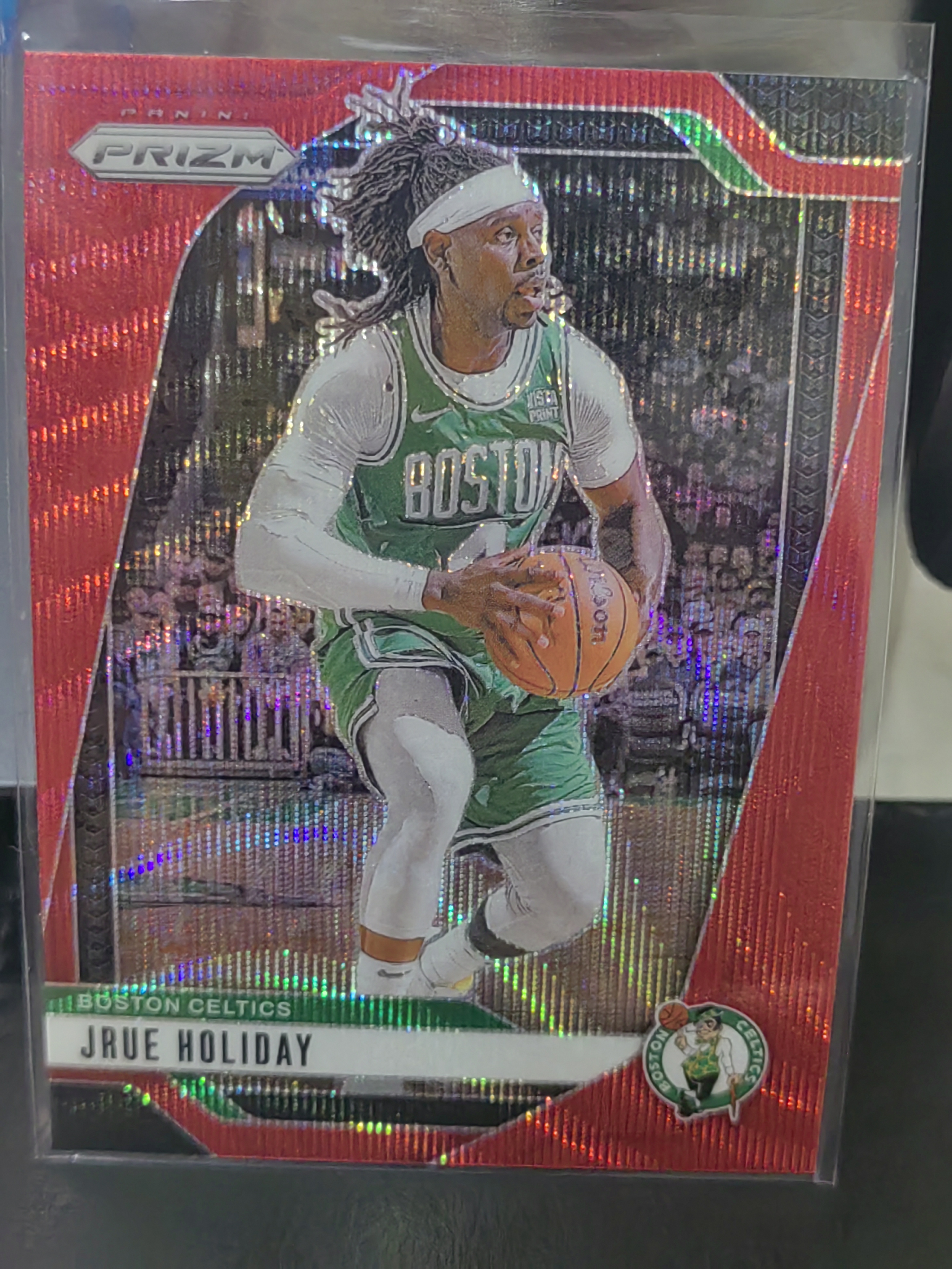 2024-25 Panini Prizm Jrue Holiday PZ 红波纹折 朱霍勒迪 凯尔特人篮 白边白角 不保卡品 卡品如图