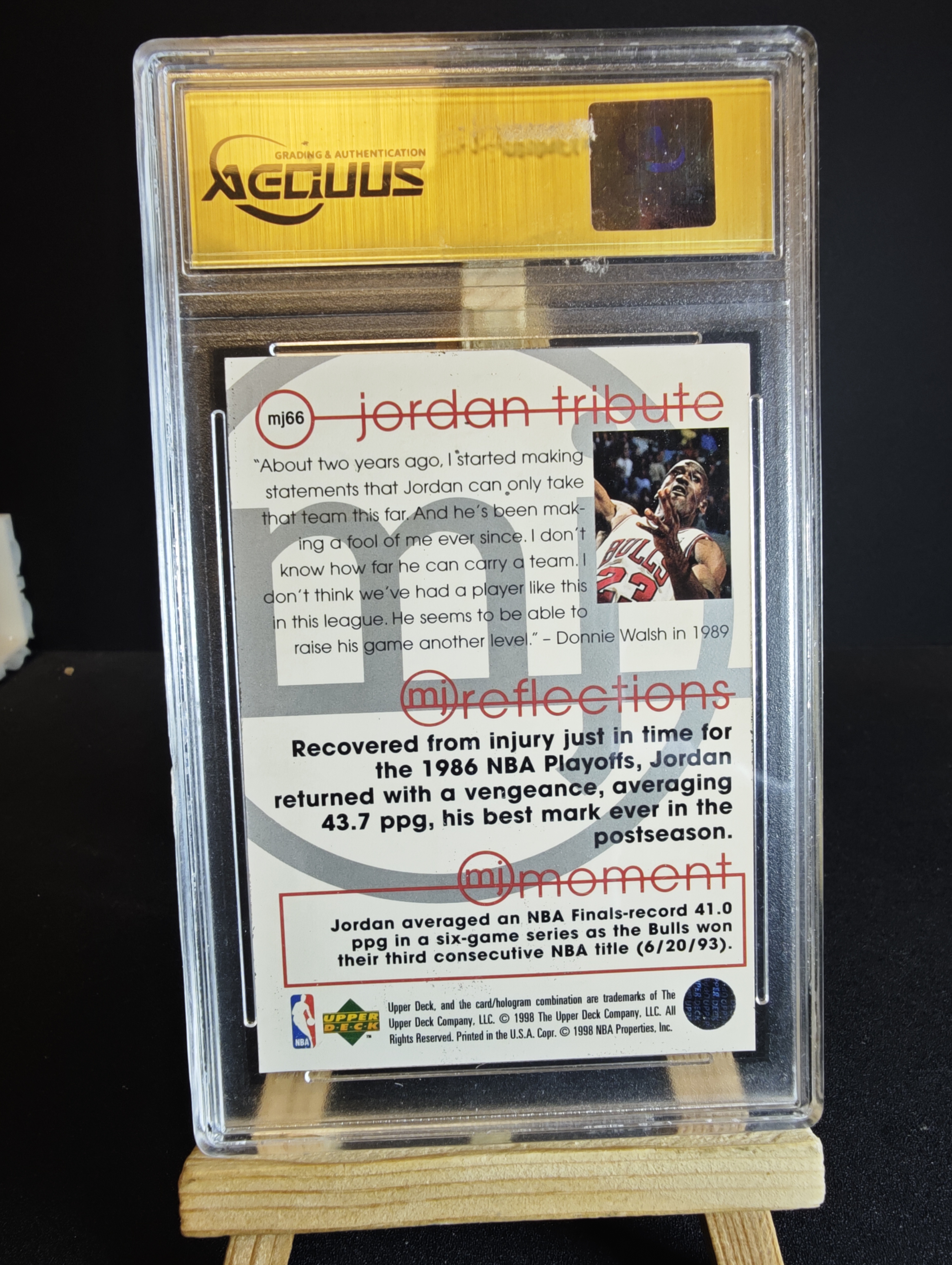 1997-98 Upper Deck Jordan Tribute Michael Jordan ud 迈克尔 乔丹 特卡 评级 卡品如图 杰瑞11.15 91代拍