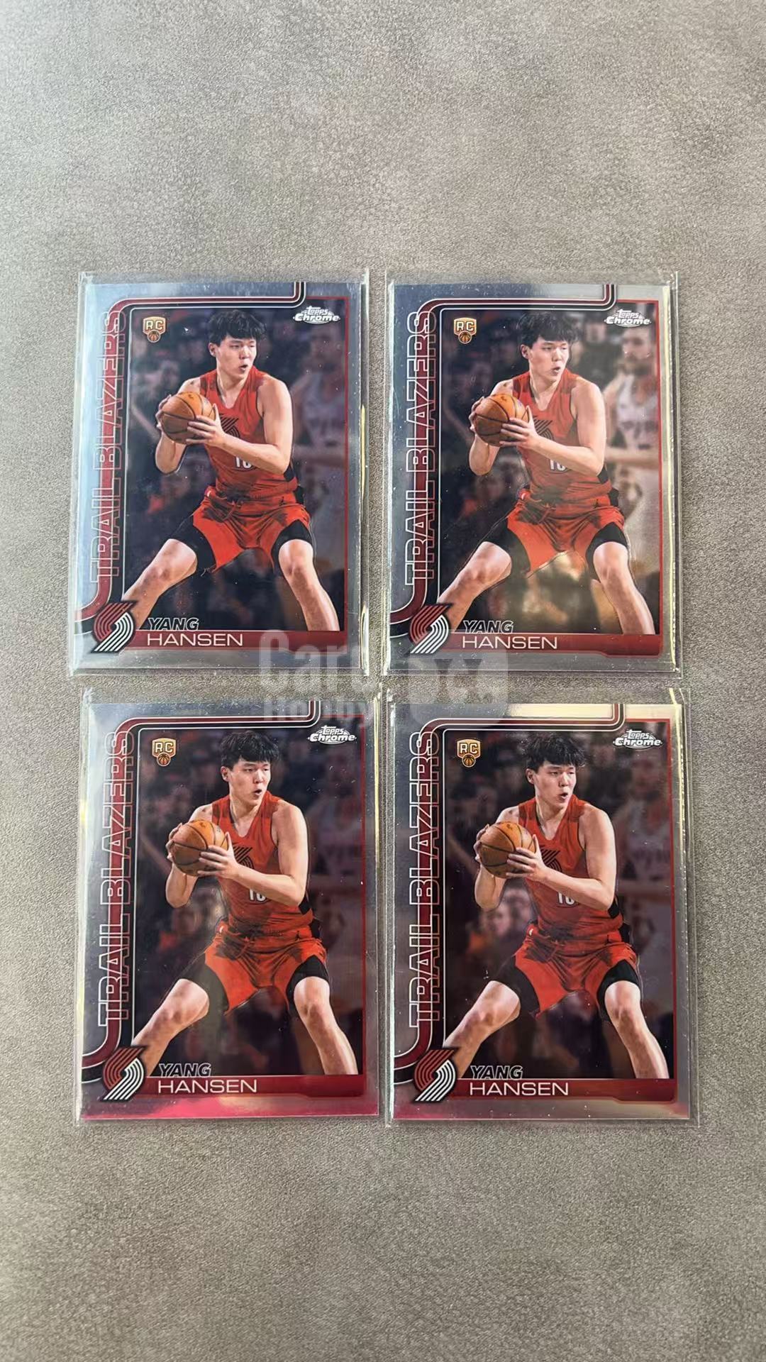 369【330球星卡实体店代卖】2026 TOPPS Chrome Update TCU 杨瀚森 Yang HanSen 开拓者 新秀RC 4张 LOT 无卡具 仅顺丰寄付 (HZZZ)