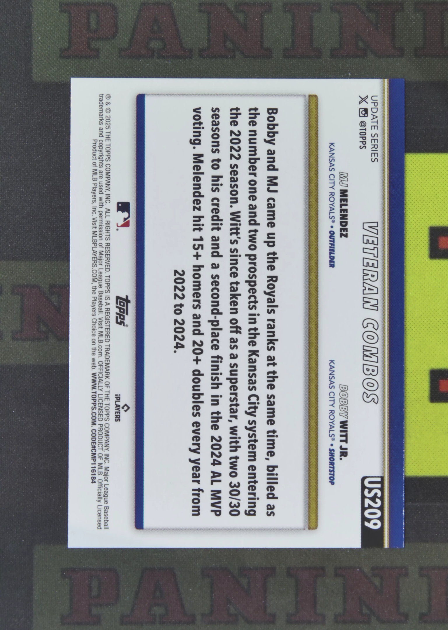 2025 Topps Update Kansas City Royals® Nirvana Project 小鲍比 维特 MJ 梅伦德斯 堪萨斯城皇家 队伍卡 南瓜折 万圣节 比例 SP卡品如图 吴¥