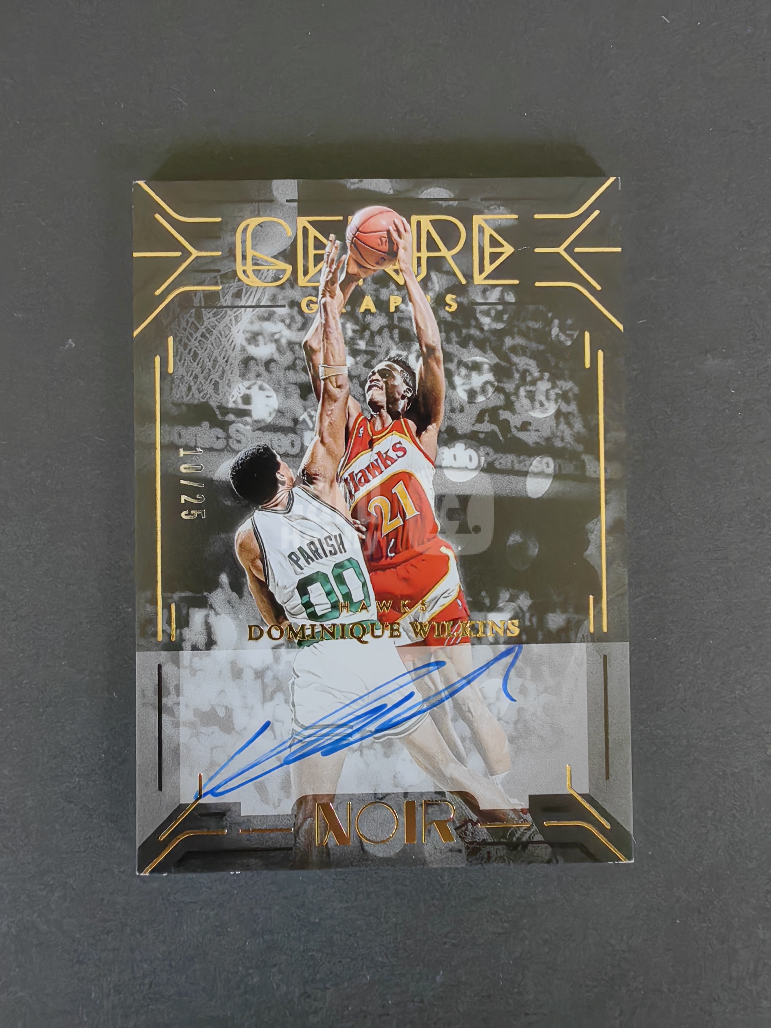 2024-25 Panini Noir Dominique Wilkins #GGE-DWL 威尔金斯 gg签 10/25编 金平行 签字 卡品如图