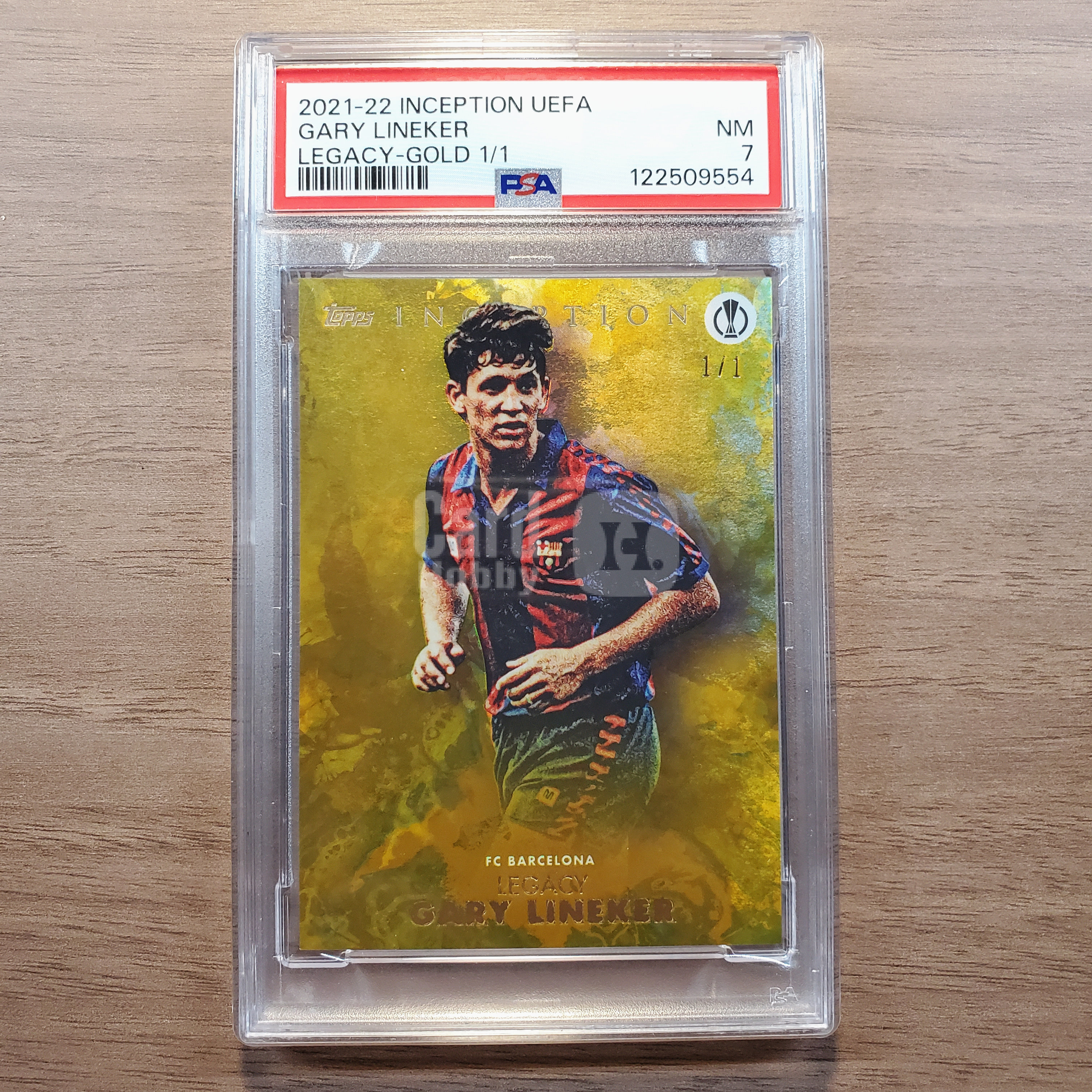 2021-22 Topps inception Gary Lineker 莱因克尔 1/1编 1of1 金折 巴萨 巴塞罗那 英格兰 次年欧冠盗梦 base卡 值得收藏 仅此一张