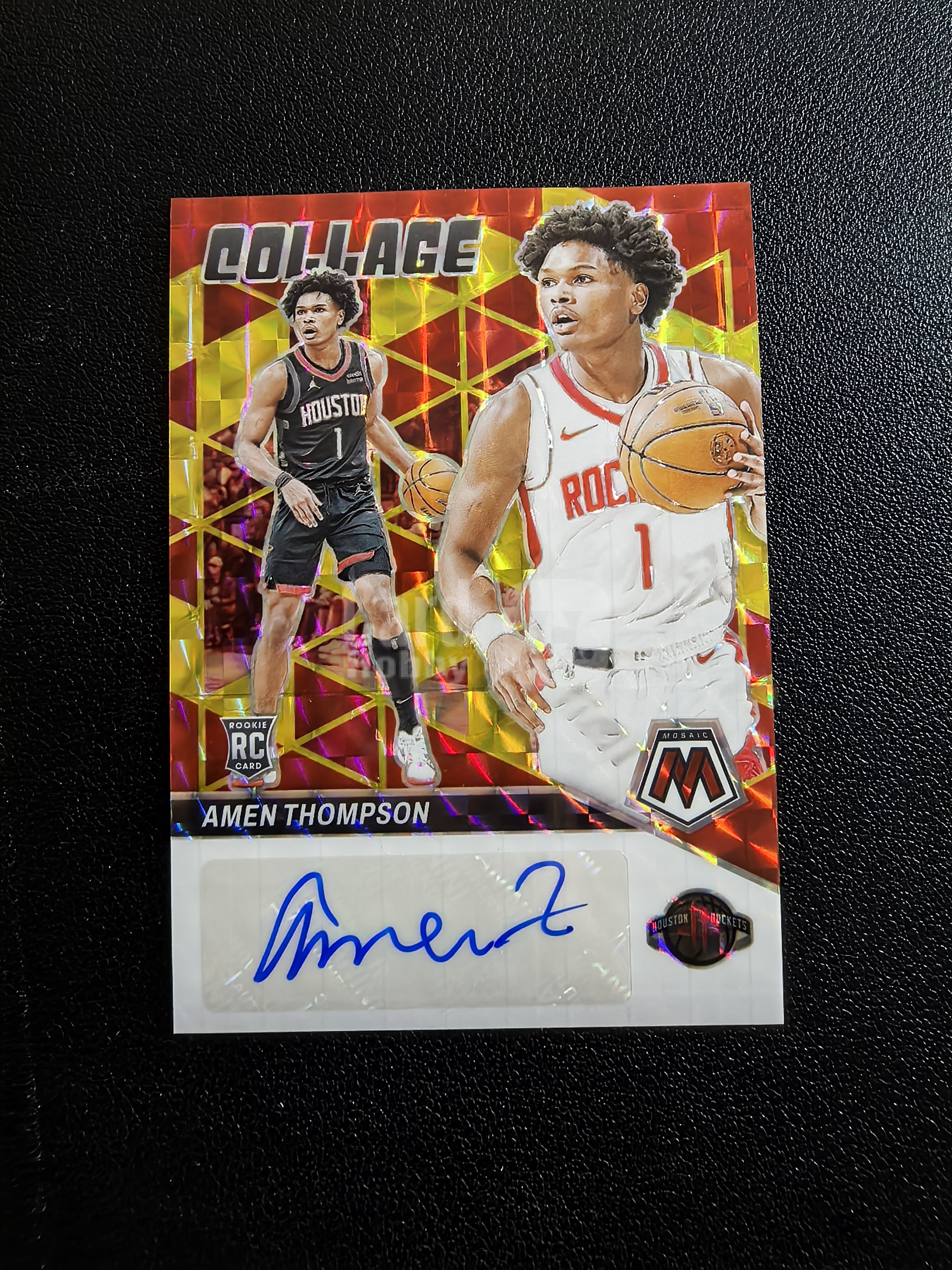 2023-24 Panini Mosaic Amen Thompson RC 马赛克 火箭 阿门汤普森 新秀 签字 贴签 Collage 红金马赛克折 折射 实卡精美 卡品如图 冯总