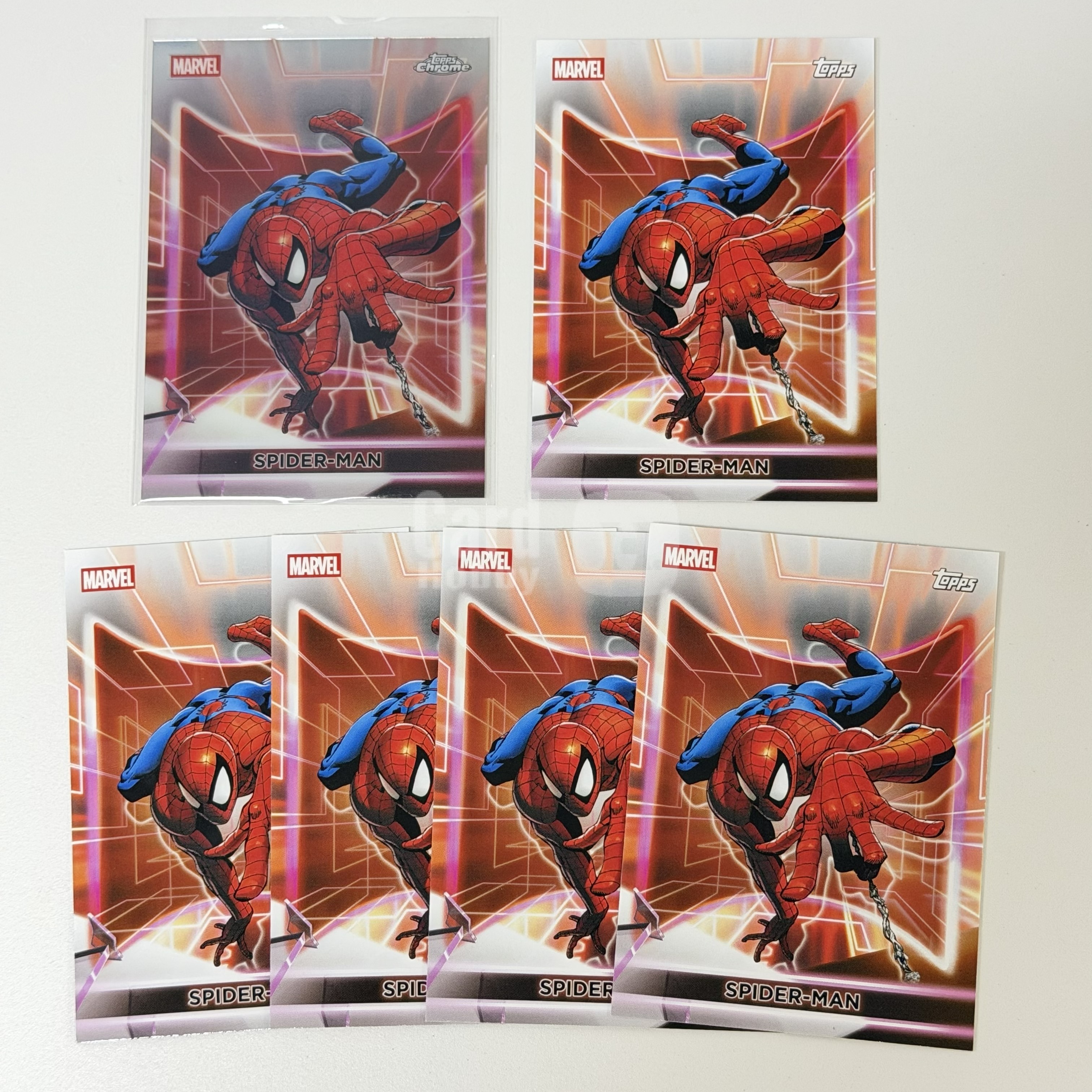 【浩冉拍卖】2026 Topps Marvel Neon 漫威霓虹 Spider-Man 蜘蛛侠 6张Lot打包 1硬卡 5纸卡 Base #浮沉#