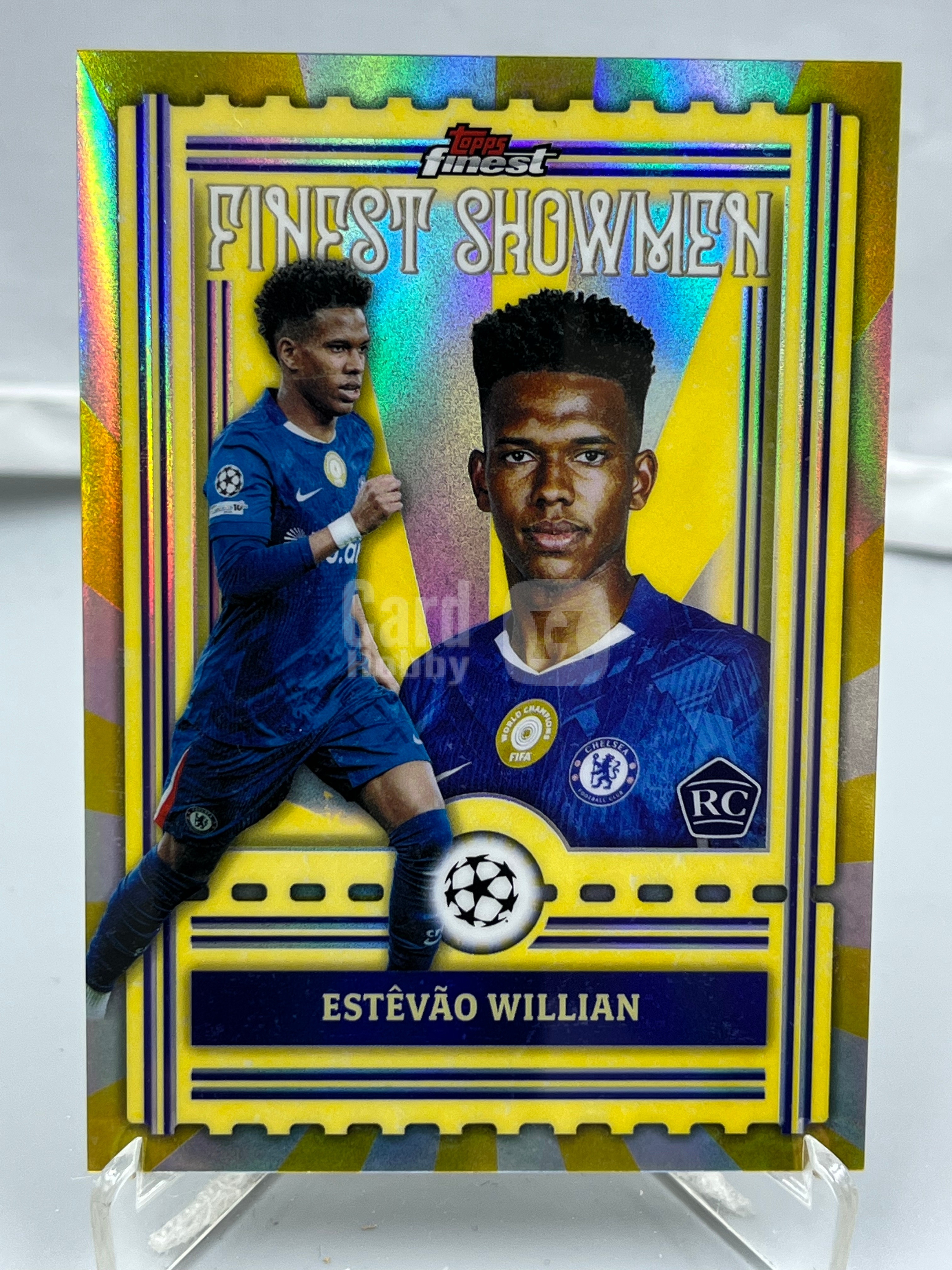 2026 Topps Finest Estevao Willian RC 欧冠欧战 埃斯特旺 威廉 切尔西 新秀 巴西 Showmen 最佳表演者 特卡 银折 折射【暴富 LK张】ta972