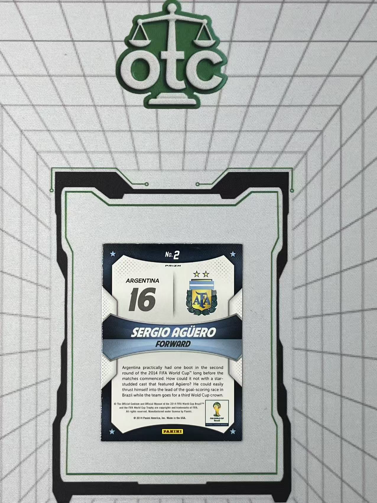 2014 Panini World Cup Prizm Sergio Agüero 【盎司收藏】元年PZ 塞尔吉奥 阿圭罗 三色折 阿根廷 曼城 世界杯 Star特卡 元年有价 JJ27
