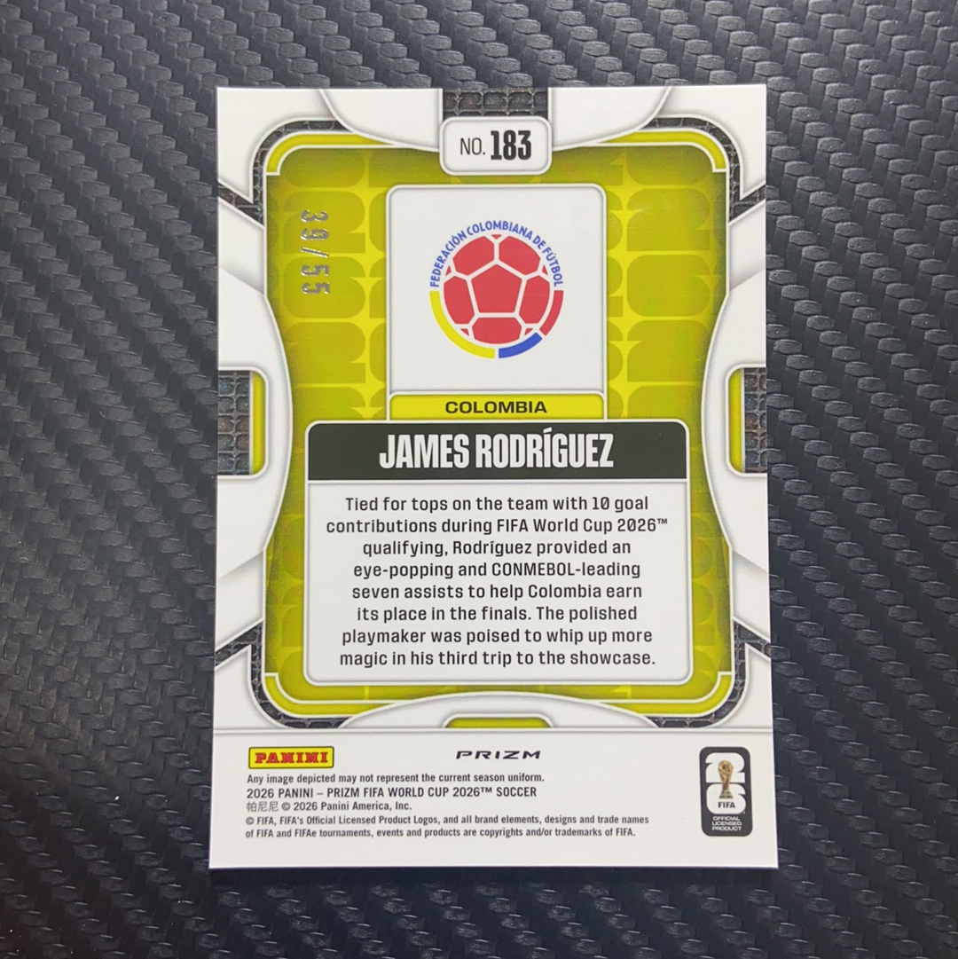 2026 Panini Prizm Fifa World Cup 只合并当天订单 卡品如图(一哥) James Rodriguez 世界杯 哥伦比亚 J罗 哈梅斯 罗德里格斯 蓝波纹折 39/55编
