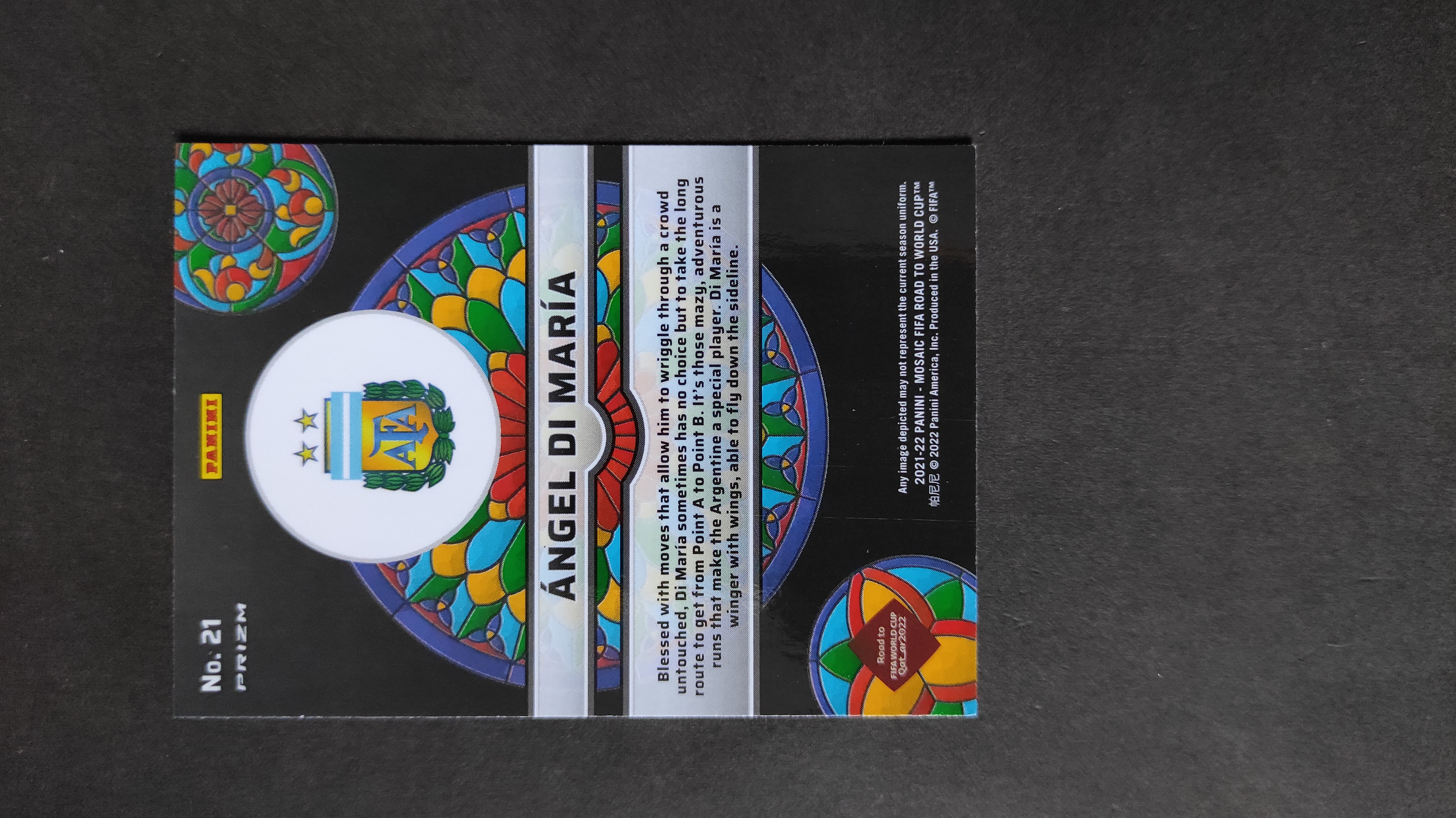 2021-22 Panini Mosaic ANGEL DI MARIA 【进击卡社】世界杯之路 阿根廷 迪马利亚 教堂特卡 文艺复兴 折射 大比例 SSP 箱货 拍摄清晰 拍前务必看描述 投资必备