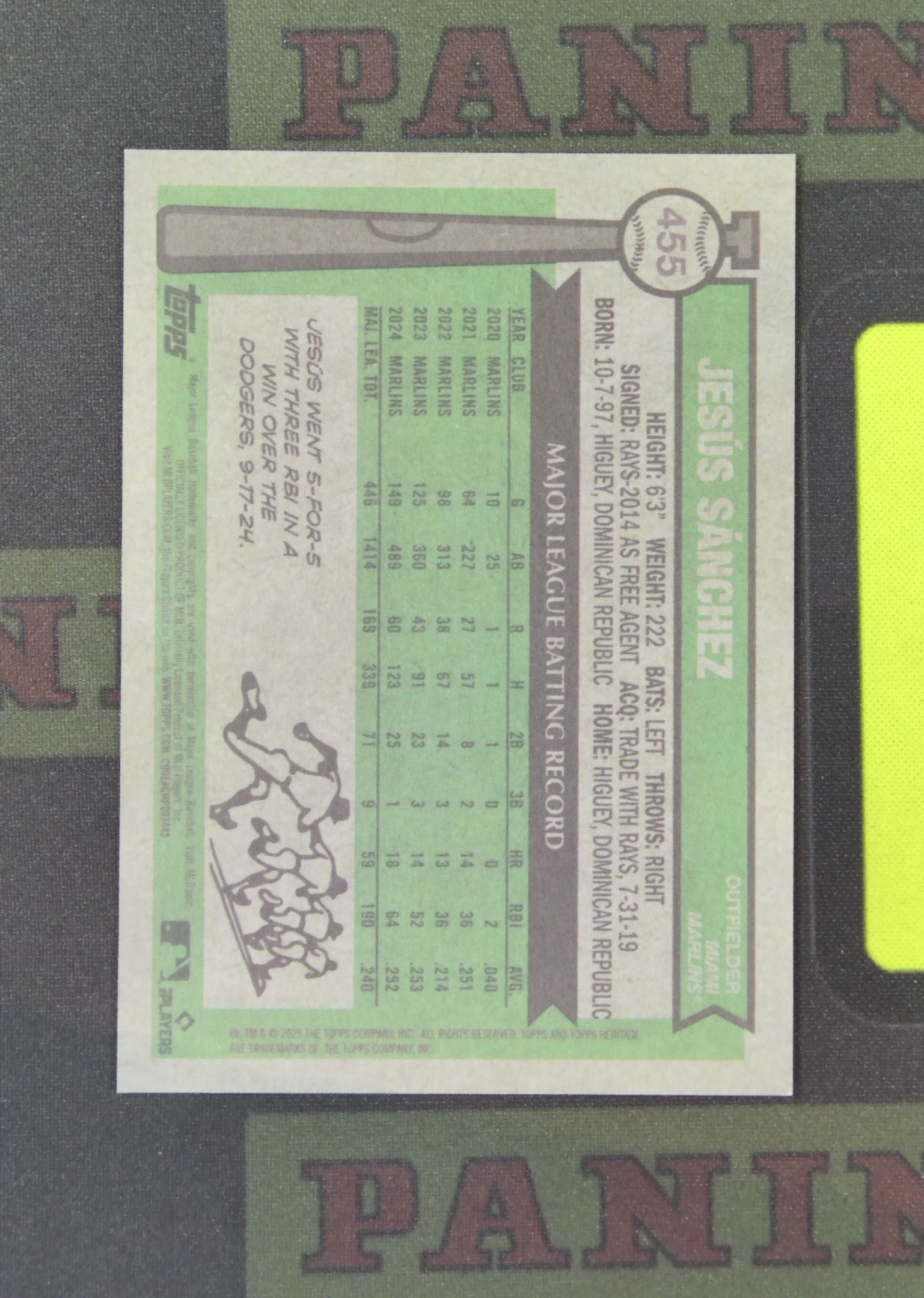 2025 Topps Heritage Jesus Sanchez Nirvana Project 赫苏斯 桑切斯 迈阿密马林鱼 03/25 橙折 折射 遗产 卡品如图 收藏必备 吴¥