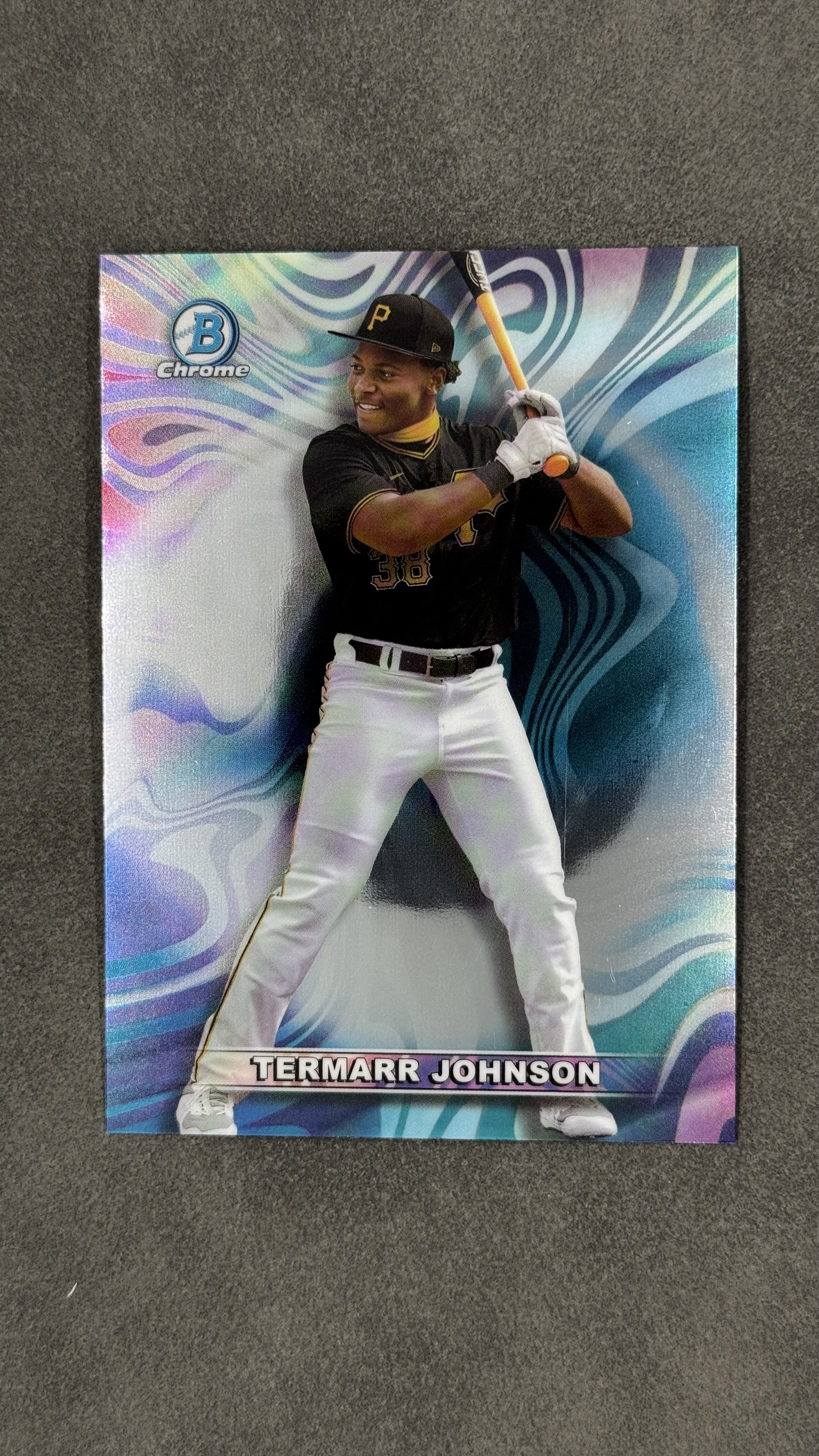 2022 Bowman Chrome Termarr Johnson 海盗队 特马尔・约翰逊 状元新秀 强打 折射 箱货 小比例特卡 实卡帅气好看 未来可期 值得收藏 卡品如图