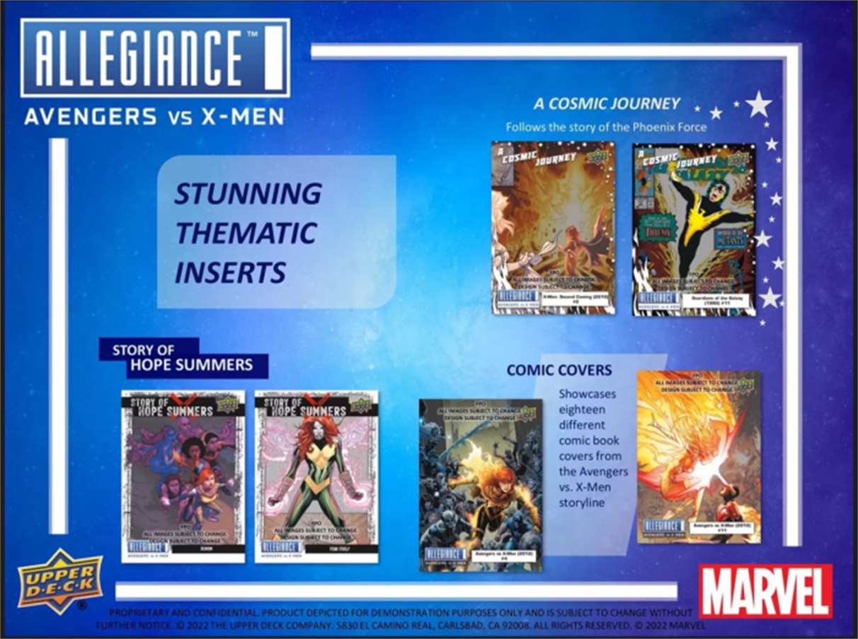 2023 Upper Deck Allegiance Avengers vs X-Men Hobby Other 【墩儿拍卖】原封箱 共12盒 复仇者大战X战警每盒5平行博低编小书签字手绘拯救地球特卡