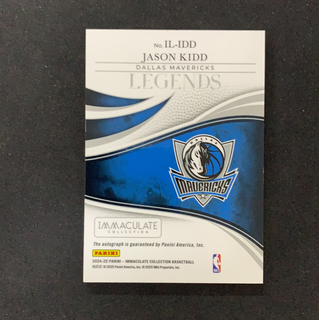 2024-25 Panini Immaculate Jason Kidd 【SC拍卖】爱咪咪 独行侠 杰森基德 45/99编 传奇签 卡签 签字 收藏必备(多总)