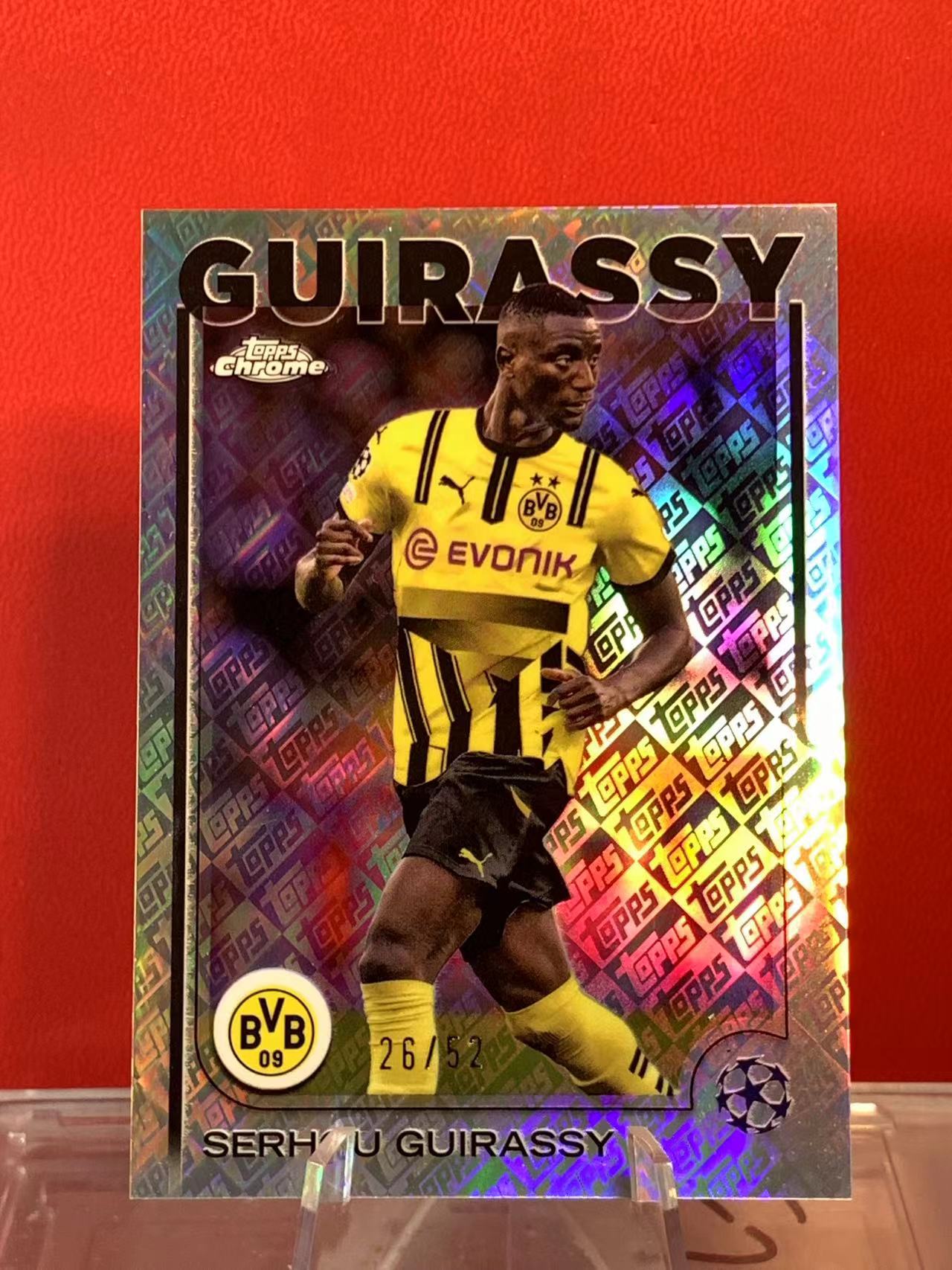 (詹叔代拍)2025 TOPPS Chrome Serhou Guirassy 欧冠 TC 多特蒙德 塞尔霍 吉拉西 topps折 26/52编 卡品如图 顺丰寄付 泰山