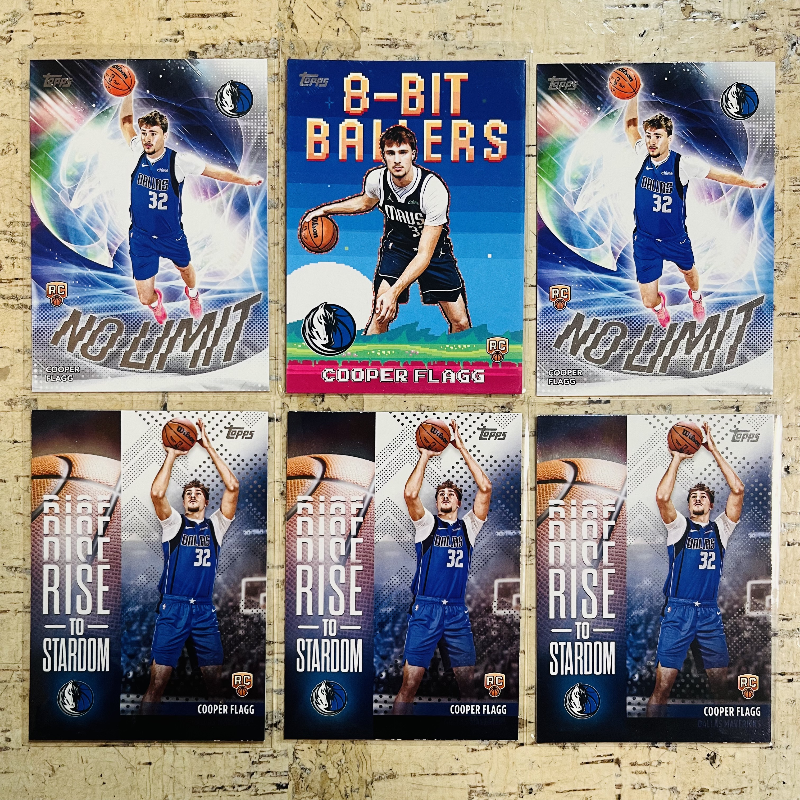 2025-26 Topps Flagship Cooper Flagg RC 新秀 独行侠 美国之子 库珀 弗拉格 特卡 6张打包 8-bit 无极限 此标有膜无夹【小卡迷拍卖 可累积半年】