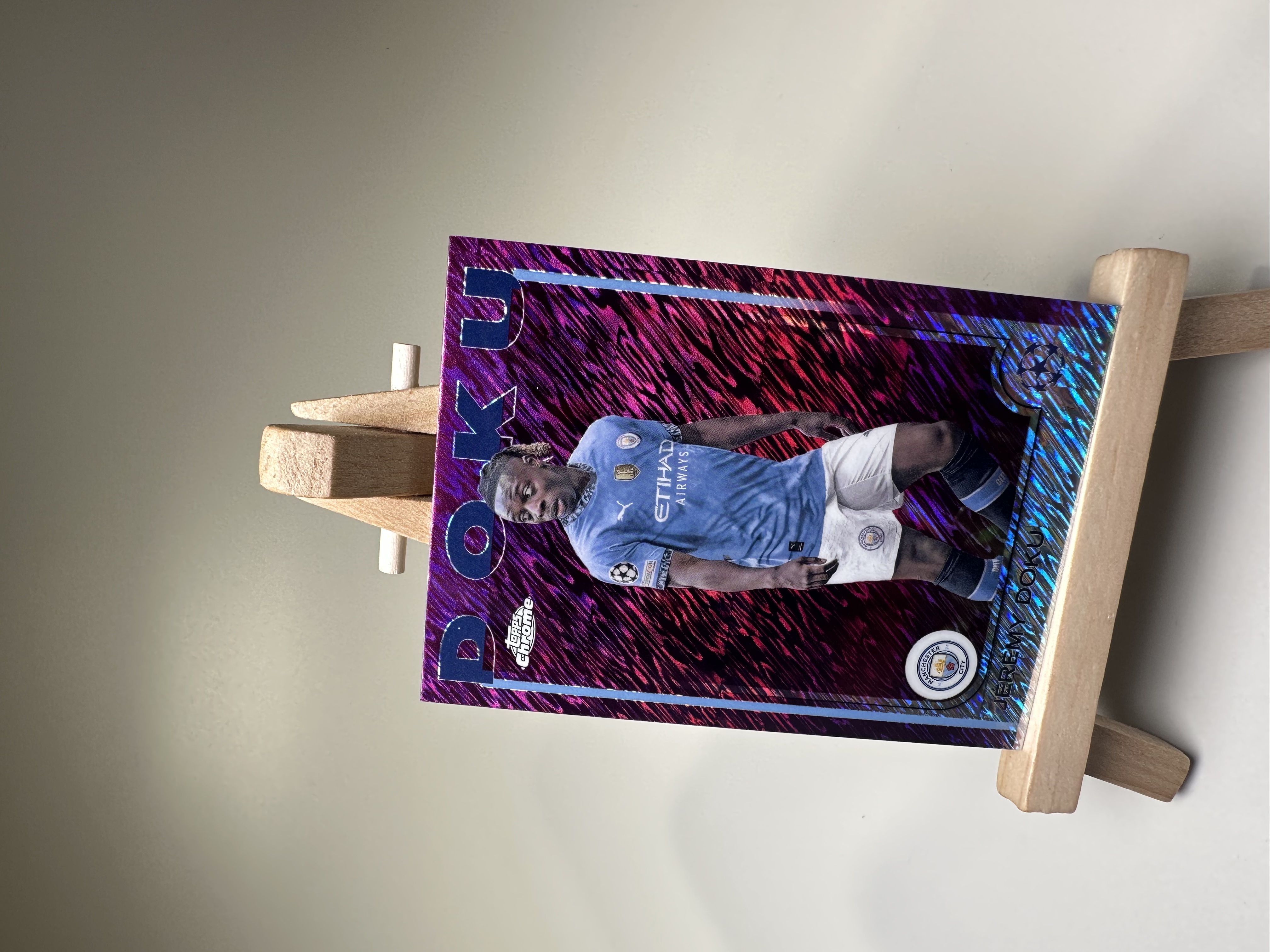 2024-25 Topps Chrome Jérémy Doku 欧冠TC 热雷米 多库 雷恩 曼城 英超 比利时 品红Shimmer 折射 BASE凑套 收藏必备 微瑕卡品如图