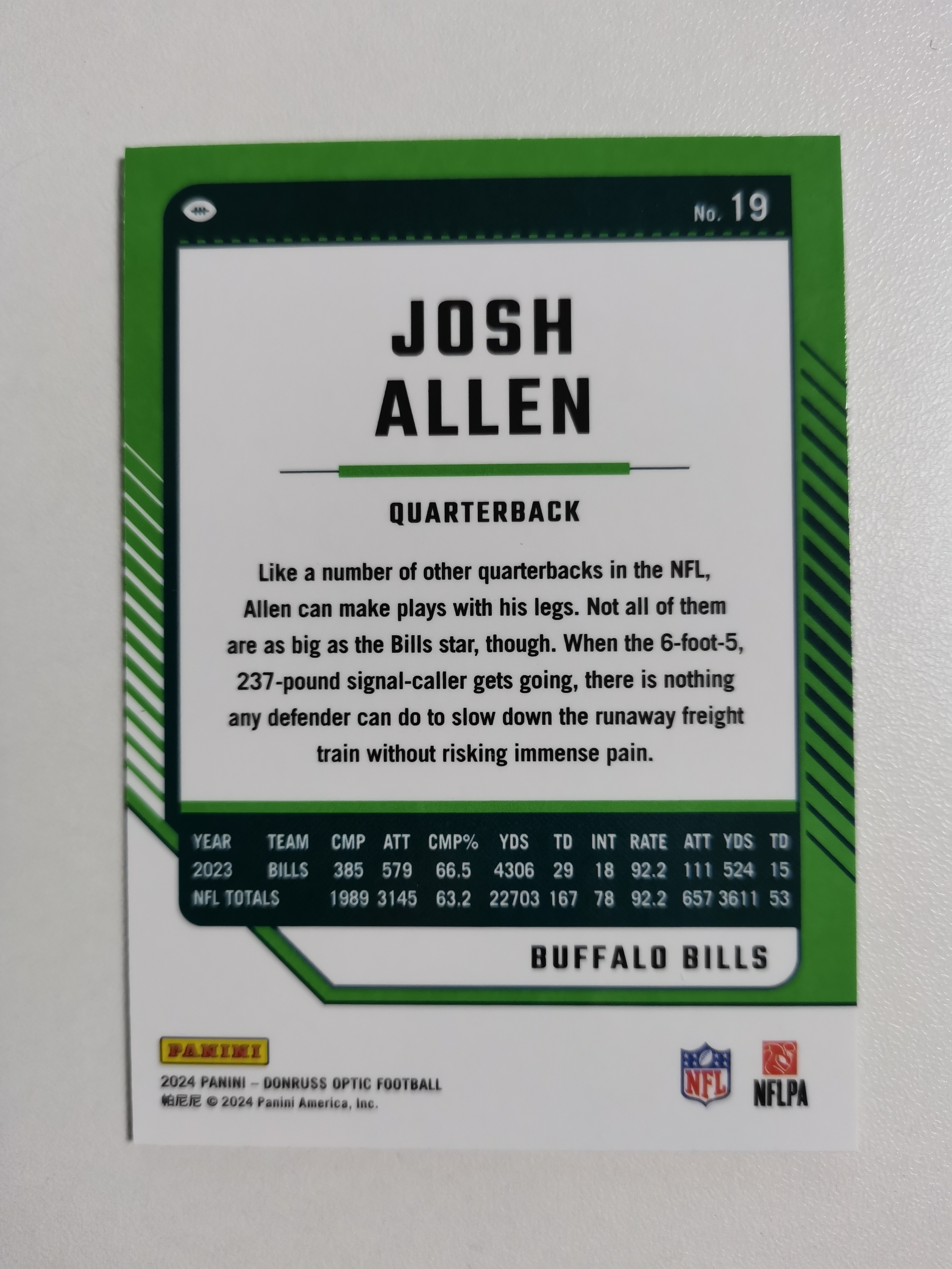 2024 Panini Donruss Optic Josh Allen 约什阿伦 布法罗比尔 NFL杜蕾斯 收藏凑套 卡品如图 免费代拍(CLB007)
