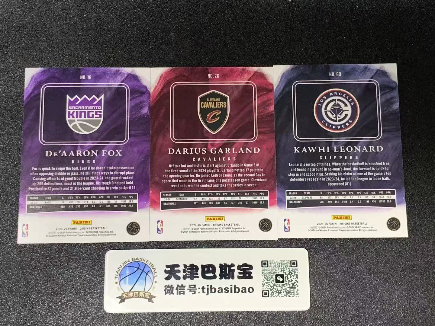 2024-25 Panini Origins Kawhi Leonard 【天津巴斯宝】起源系列 快船 小卡 莱纳德等三人带队Lot 起源Base 收藏必备#孟德