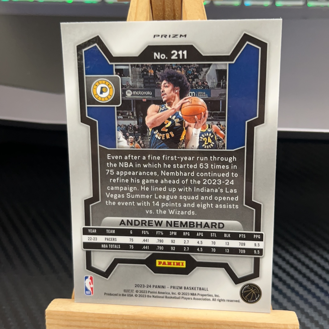 2023-24 Panini Prizm Andrew Nembhard 内姆布哈德 步行者 银折 折射 prizm系列 pz 卡品如图 凑图必备 值得收藏!免费代卖!