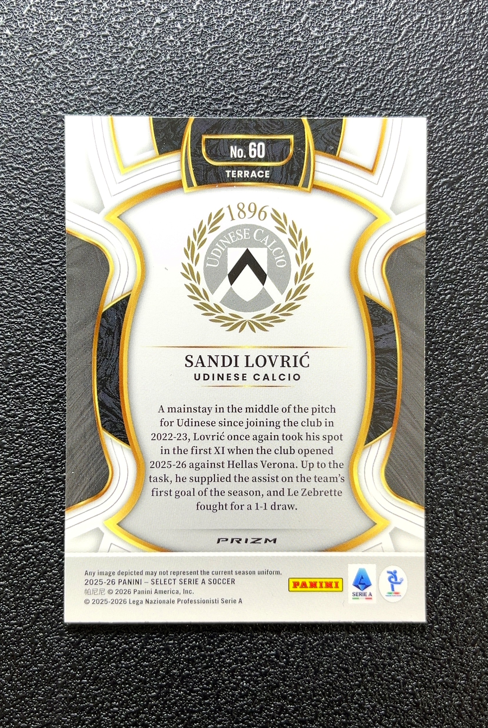 【岛屿拍卖】2025-26 Panini Select Prizm TERRACE 看台 Sandi Lovrić 桑迪·洛夫里奇 银折 折射 卡品如图 高价值 #60 0015#45