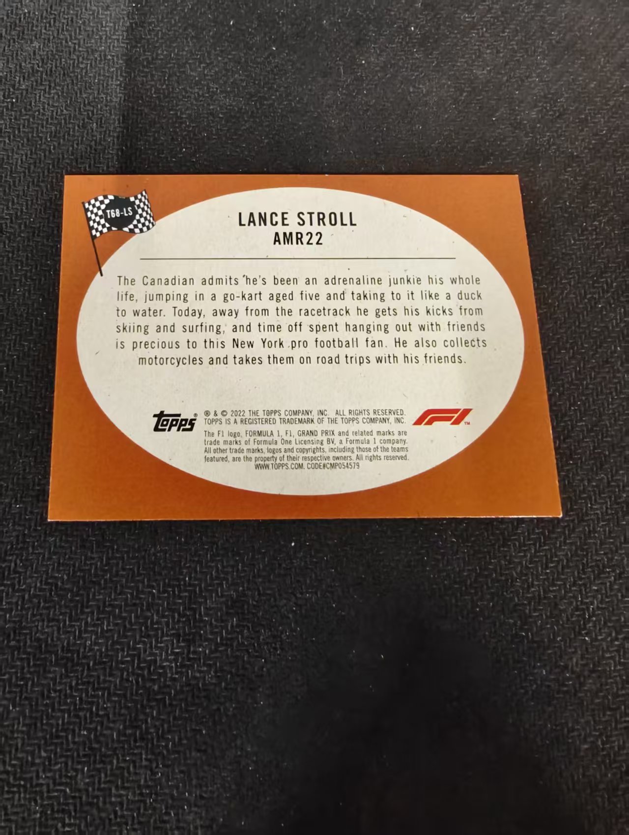 2022 Topps Chrome F1 Lance Stroll 兰斯 斯特罗尔 阿斯顿马丁 特卡 划痕 边角瑕疵 @LS